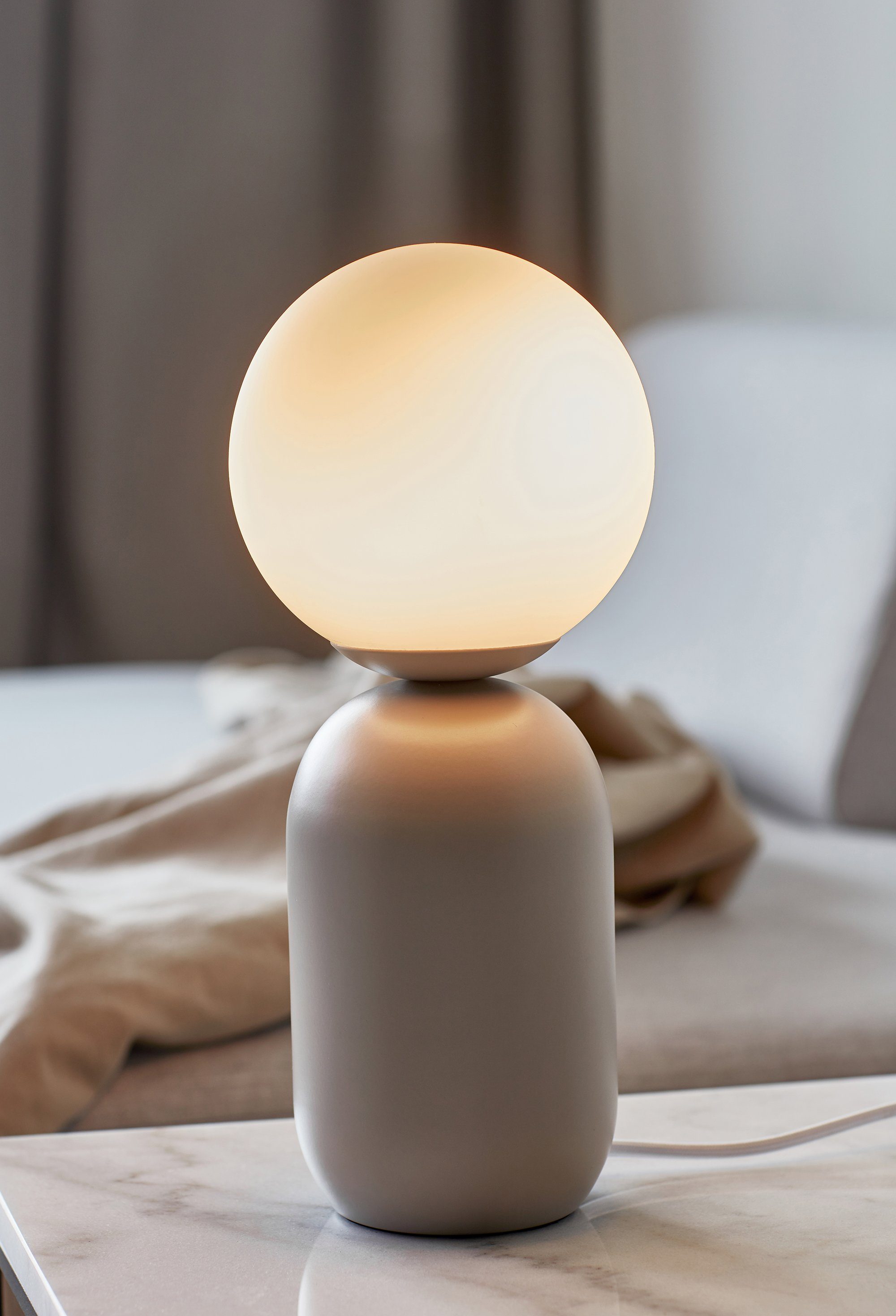 Leuchtmittel, Notti, Tischleuchte mundgeblasenes Organisches Nordlux Glas, ohne Design