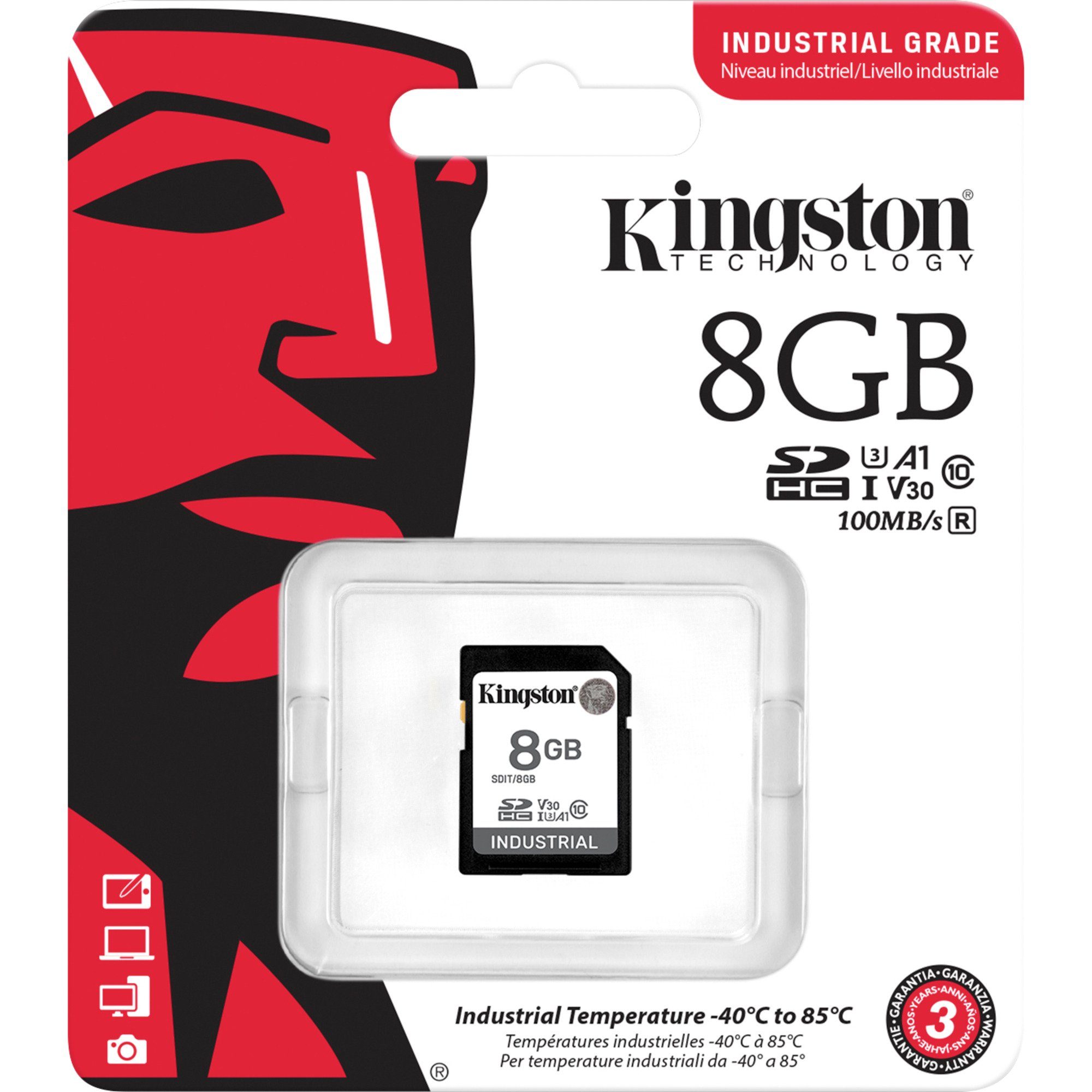 Kingston Kingston Industrial 8 GB SDHC, Speicherkarte, externer Speicher (8 GB GB)
