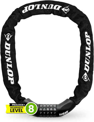 Dunlop Zahlenkettenschloss Fahrradschloss mit 5er Zahlencode, UV-Schutz