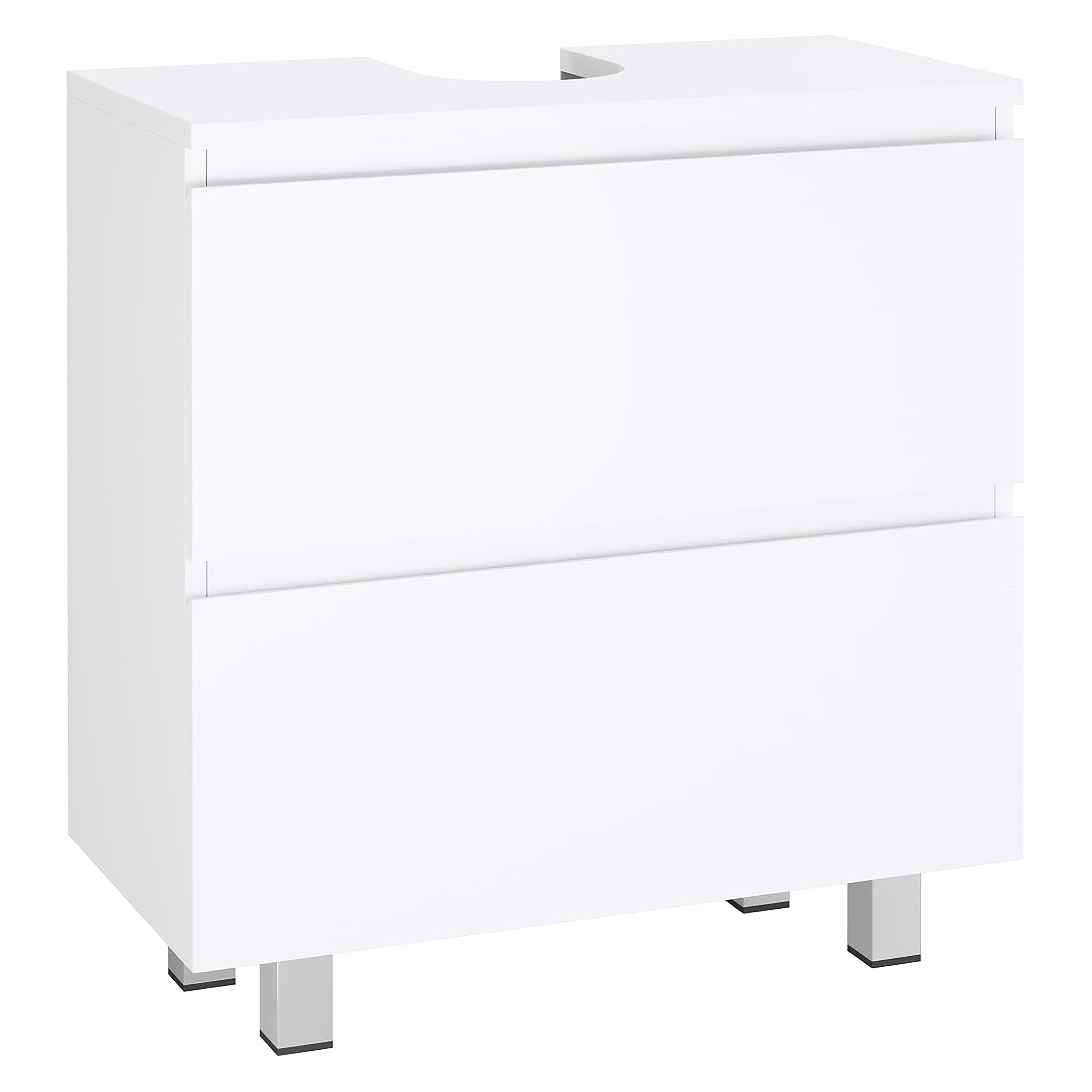 MSMASK Waschbeckenunterschrank Badezimmerschrank Unterschrank Waschbecken mit 2 Große Schubladen 60 x 30 x 56 cm