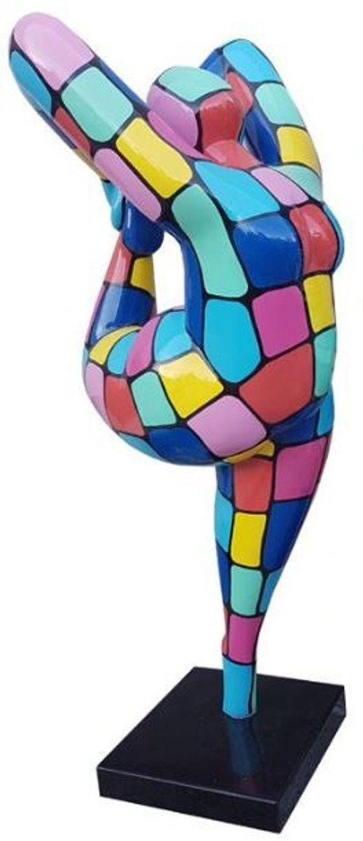 Skulptur Designer Deko Skulptur Akrobatische Frau Mehrfarbig H. 141 cm - Wetterbeständige Dekofigur - Gartendeko Skulptur - Gartenfigur