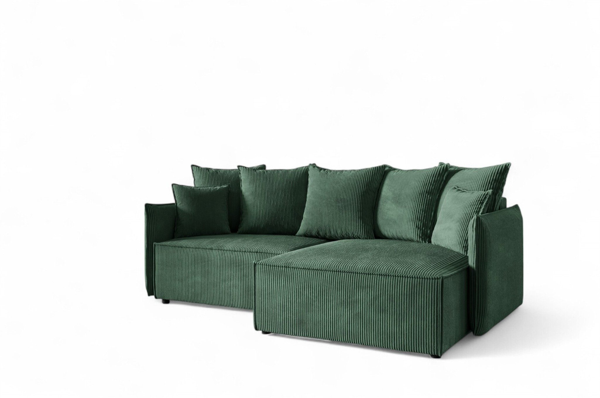 Fun Möbel Ecksofa Schlafsofa Sofa MINEA mit Ottomane in Stoff, Rundumbezug