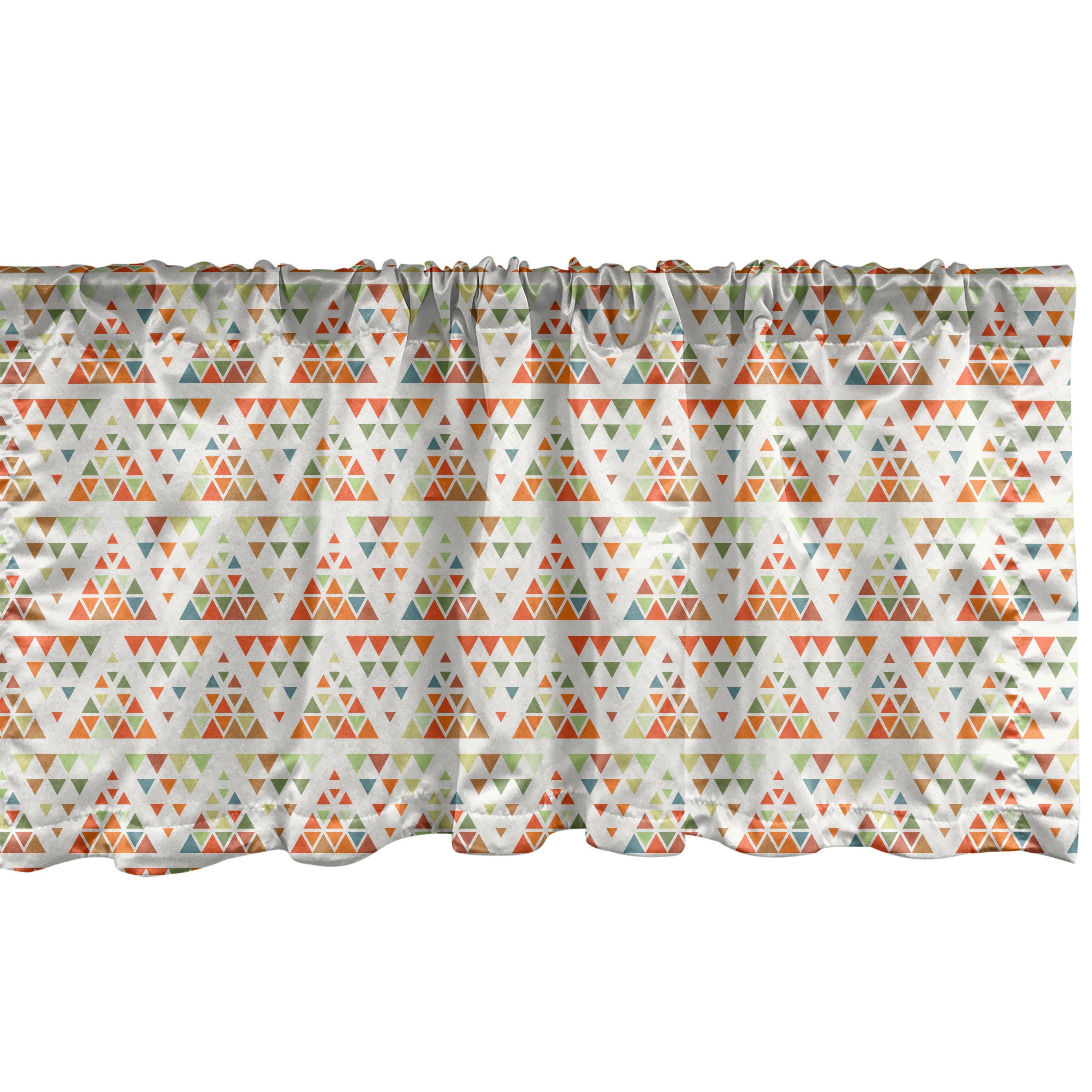 Scheibengardine Vorhang Volant für Küche Schlafzimmer Dekor mit Stangentasche, Abakuhaus, Microfaser, Abstrakt Triangular Modern Muster