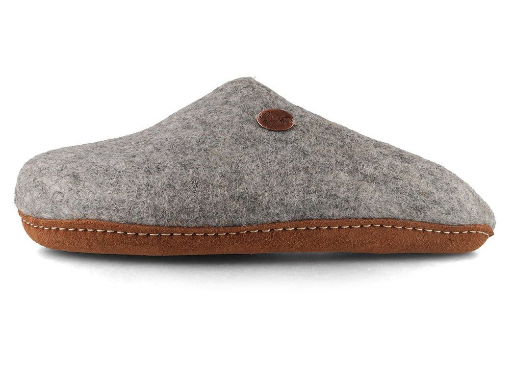 WoolFit Filz Puschen Tibet Hausschuh handgefilzt ohne Fersenrand
