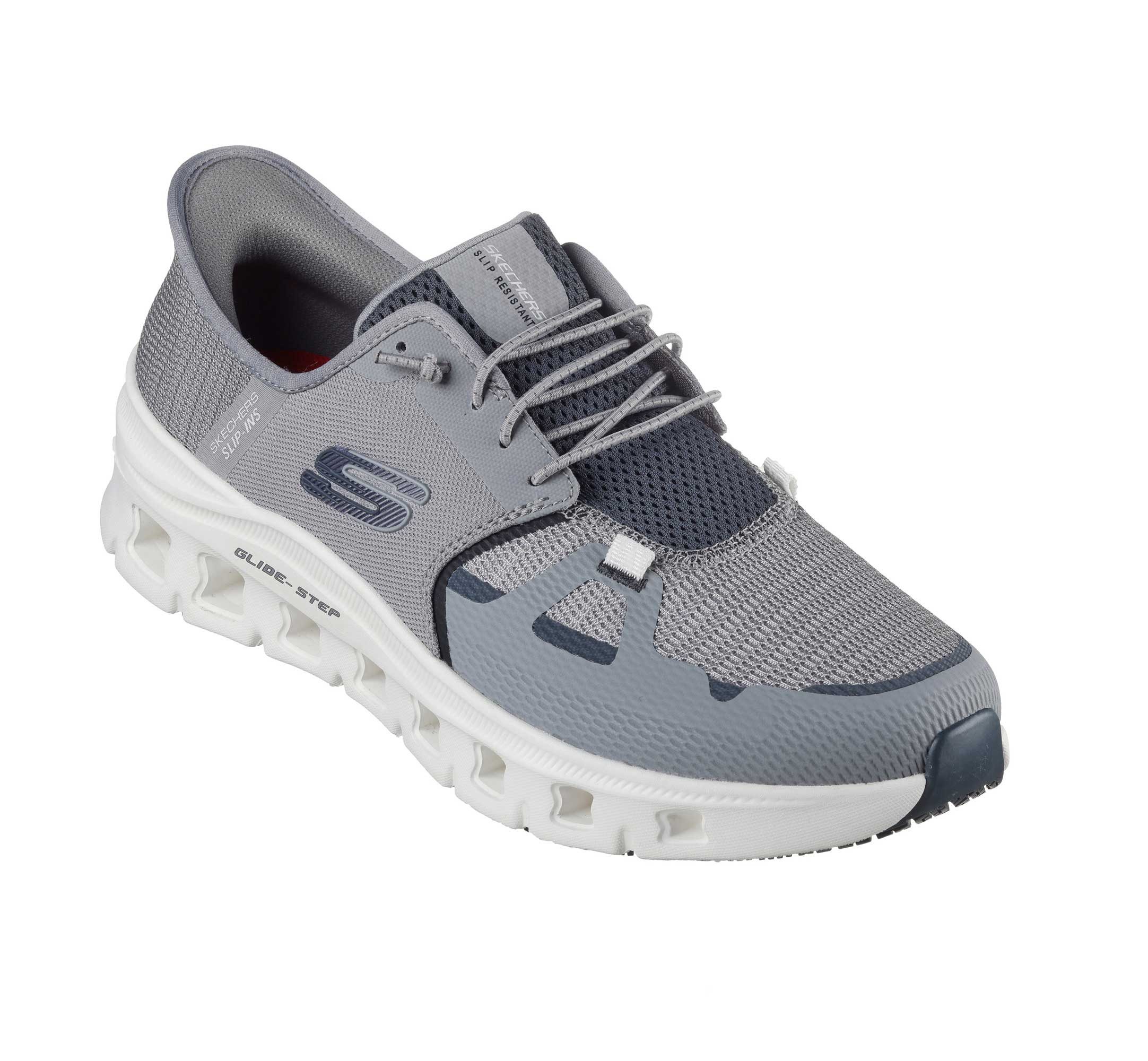 Skechers GLIDE-STEP PRO OB SR Berufsschuh Herren Slip-On ohne Schnüren Arbeitsschuh Air-Cooled - Memory Foam - Vegan - EN ISO 20347:2022+A1:2024