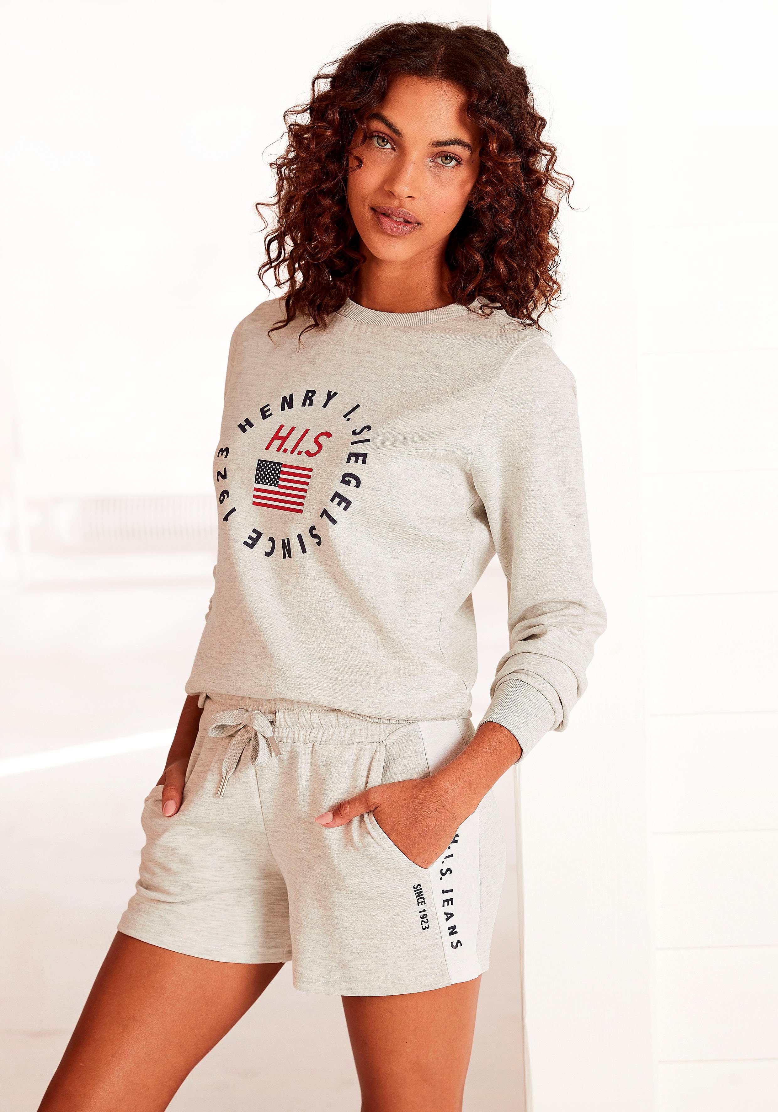 H.I.S Sweatshirt mit Logodruck, Loungeanzug