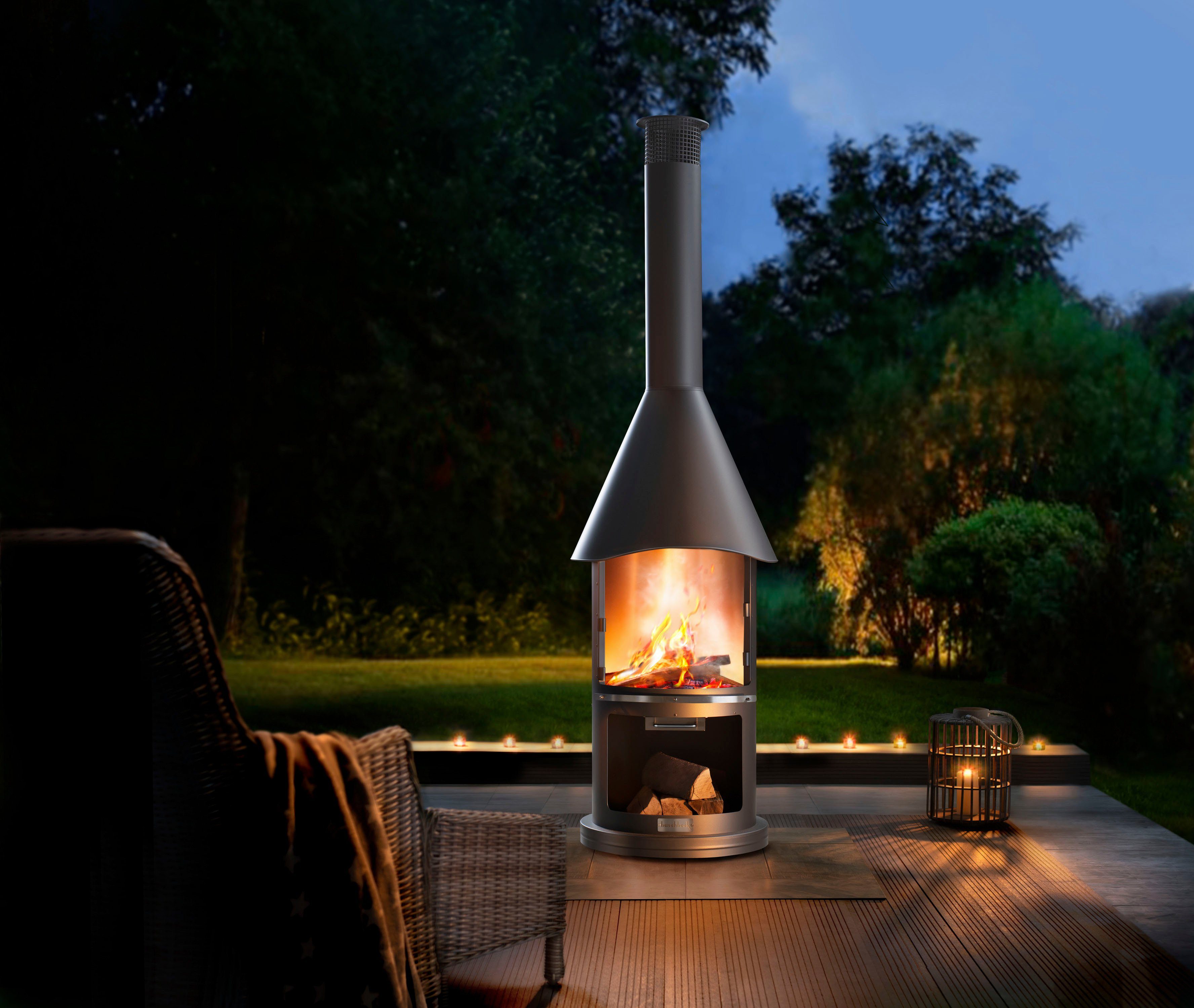 Buschbeck Holzkohlegrill Edelstahlgrill Auckland, dunkelgrau, Edles Design, Premium-Produkt mit Senotherm-Lackierung, Ø65 x H 230 cm – Bild 2 von 4