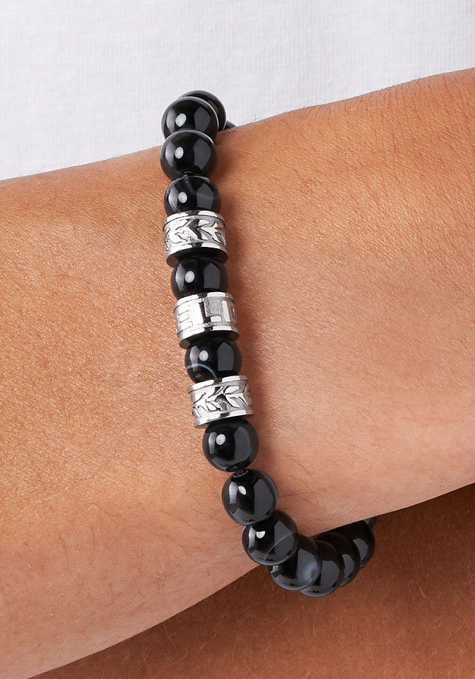 Diesel Armband Schmuck Edelstahl Armschmuck Beadarmband, mit Achat