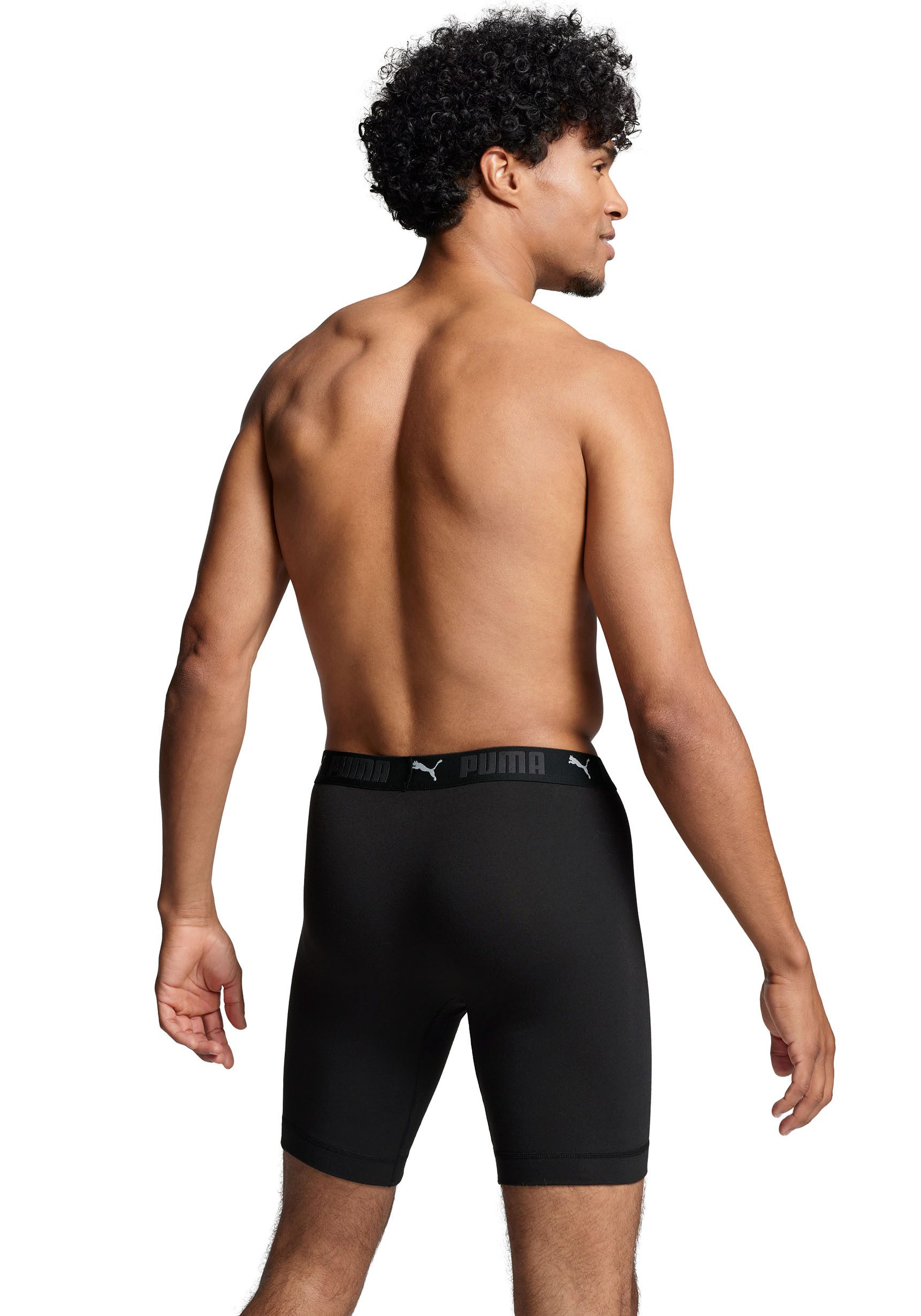 PUMA Boxershorts PUMA MEN SPORT COTTON LONG BOXERS 2P (Packung, 2er Pack) mit Markenschriftzug im Bund – Bild 3 von 5