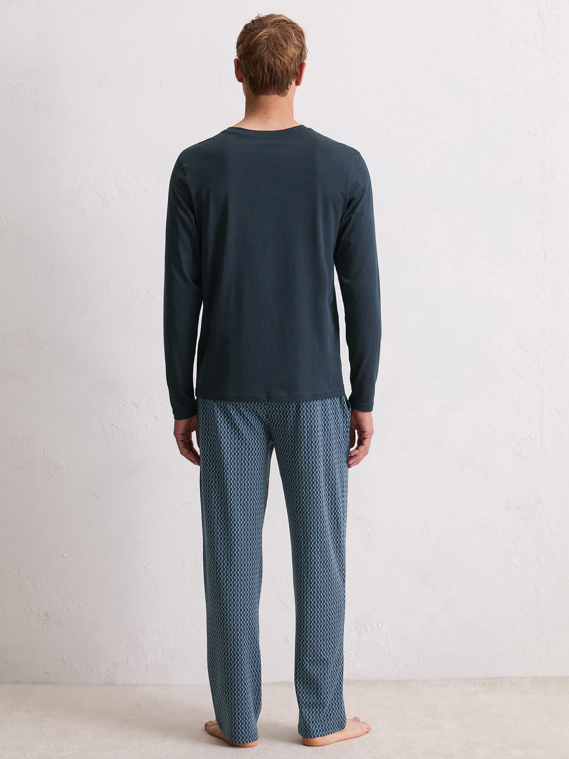 Marc O'Polo Pyjama Blend & Pair Cotton (2 tlg) Schlafanzug, Pyjama Set, Nachtwäsche