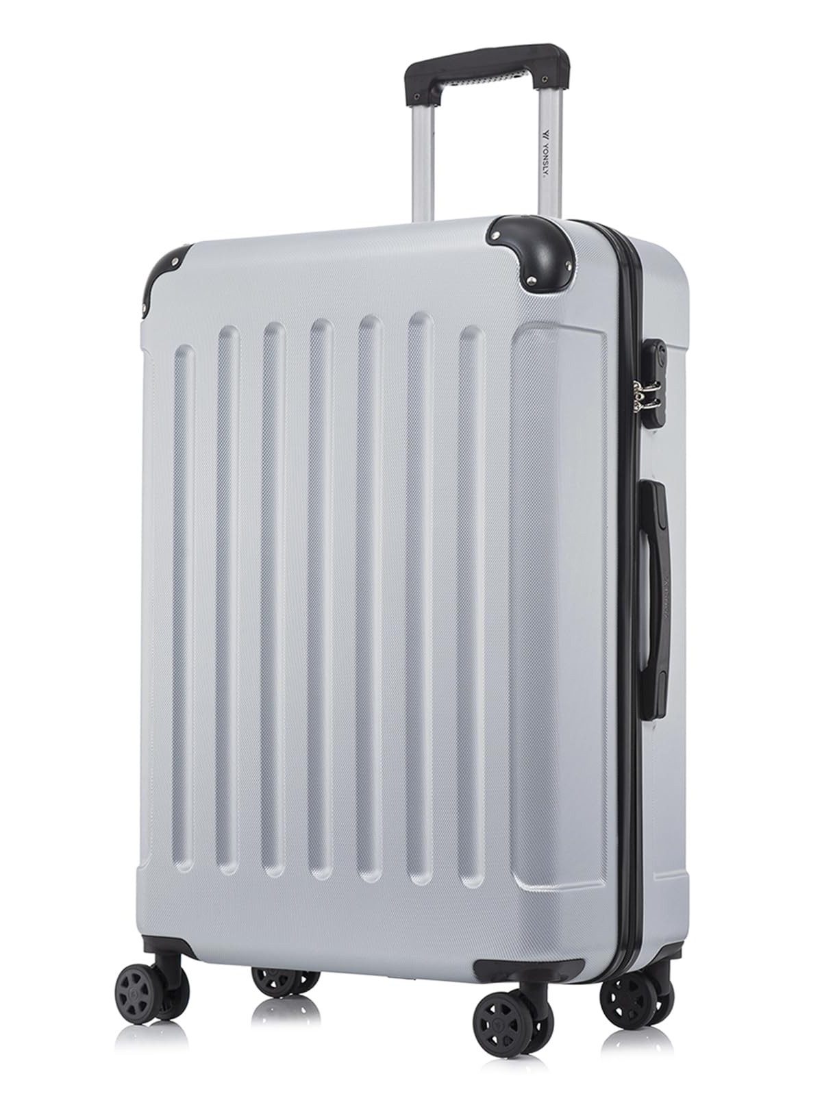 YONSLY Hartschalen-Trolley Hartschalen-Koffer Trolley 360° Rollen, robuster Reisekoffer, 4 Rollen, mit Zahlenschloss, für Business und Urlaub 46/55/66/76 cm