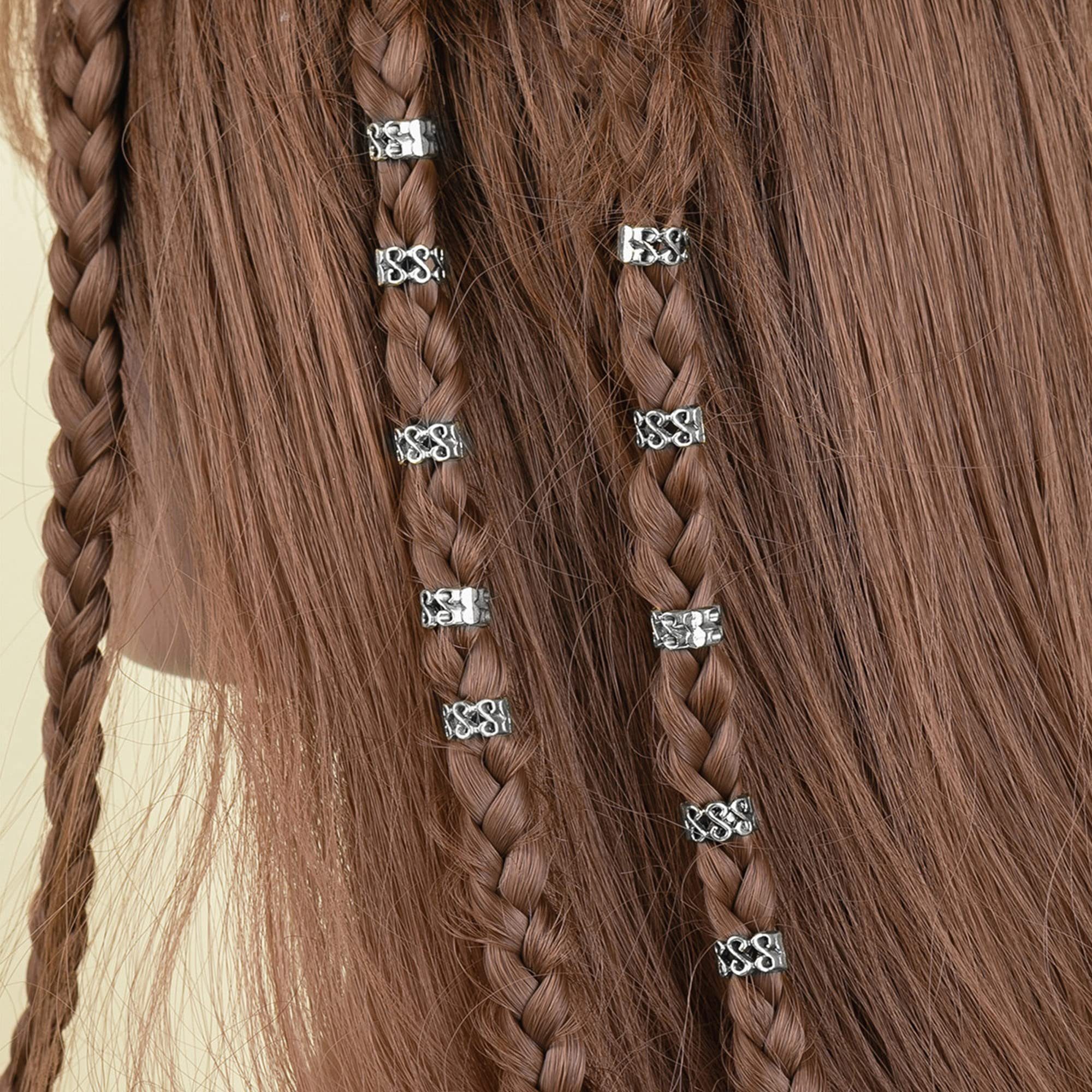 Coonoor Haarspange 20 Stück Dreadlocks Perlen Aluminium Haarklammern