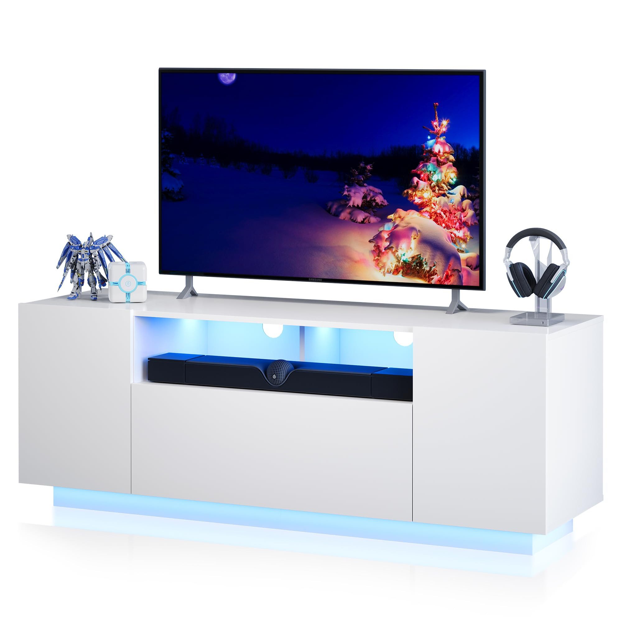 WLIVE TV-Schrank Modernes hängendes TV-Lowboard mit LED-Beleuchtung, 122 x günstig online kaufen