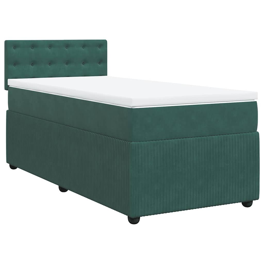 vidaXL Bett Boxspringbett mit Matratze Dunkelgrün günstig online kaufen