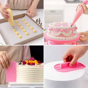 OKWISH Spritzbeutel 20 Stück Spritztüte Set Backzubehör Torten mit Tüllen Silikon (40-tlg., Torten Zubehör mit mit 10 verschiedenen Edelstahl Spritztüllen) für Cupcakes Torten Dekorieren Kuchen