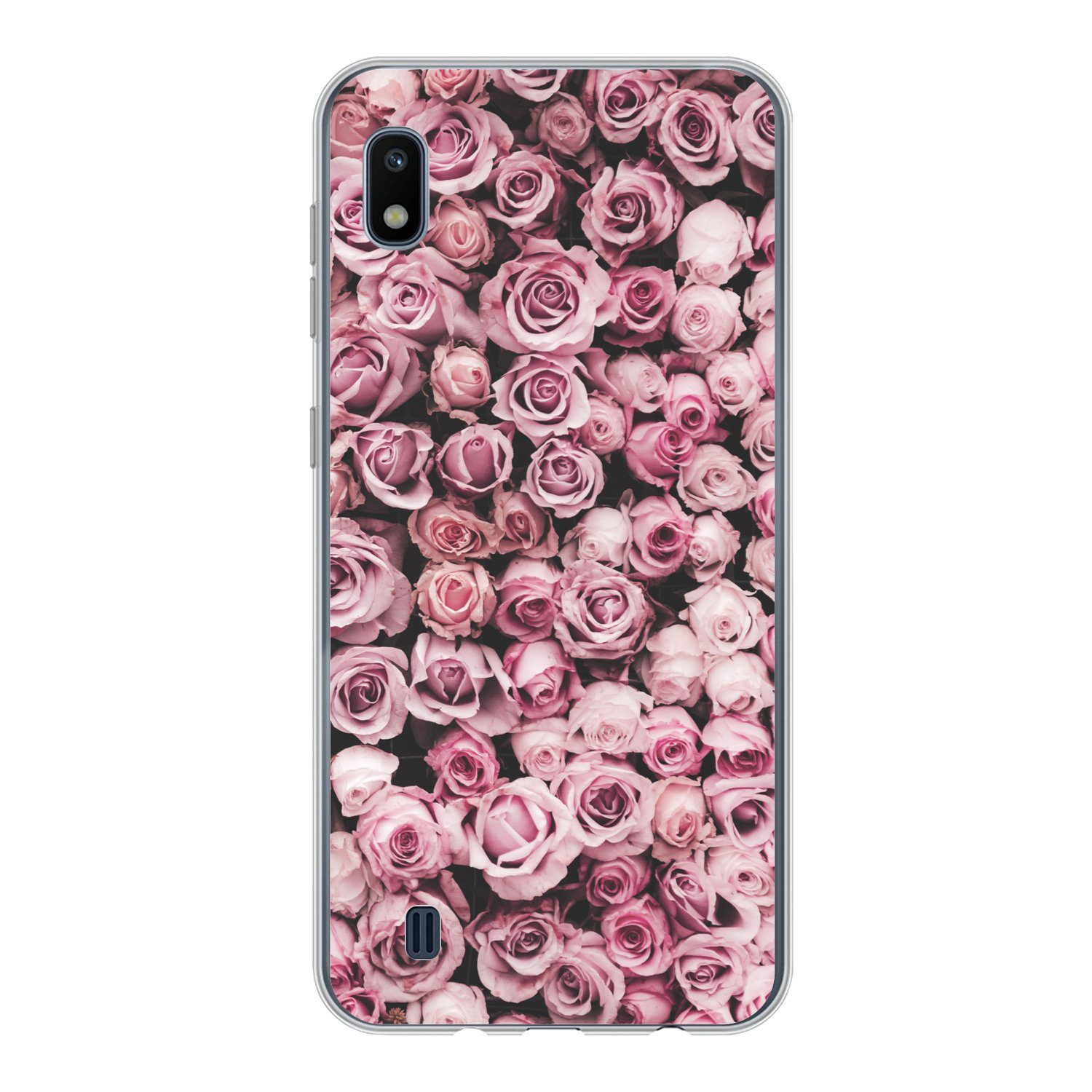 MuchoWow Handyhülle für Samsung Galaxy A10 Blumen - Rosen - Natur - Rosa - Botanisch, Smartphone-Bumper, Print, Handy Schutzhülle Dünn