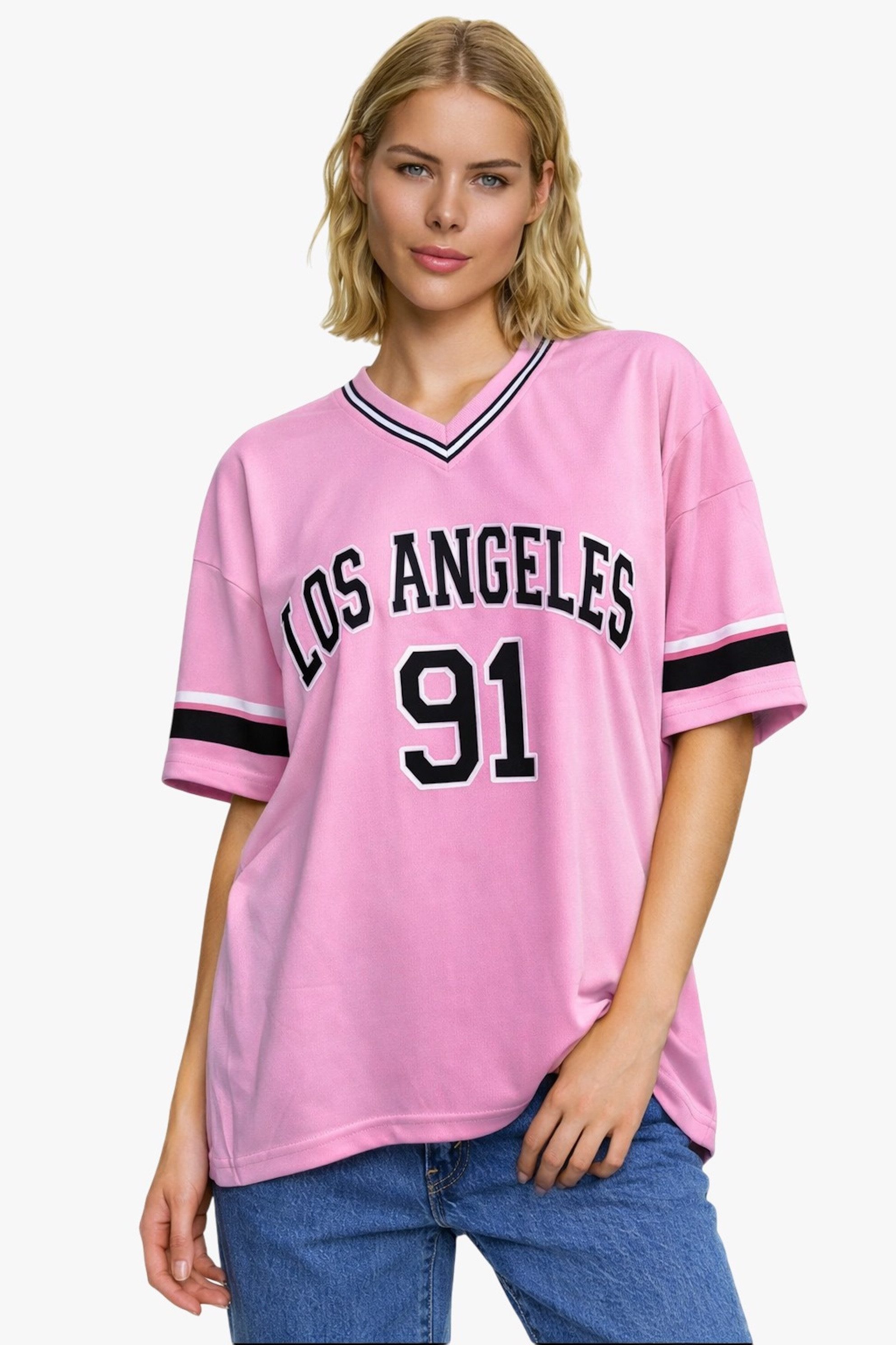 Worldclassca T-Shirt Worldclassca Oversized LA 91 Los Angeles Print T-Shirt günstig online kaufen
