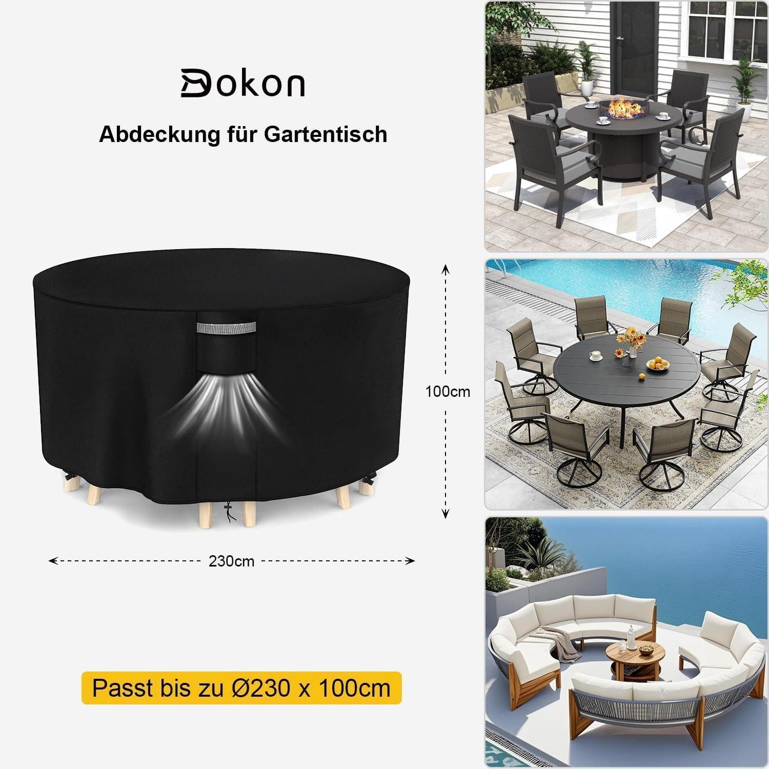 LuxusKollektion Gartenmöbel-Schutzhülle Abdeckung Gartenmöbel Rund Ø230x100 günstig online kaufen