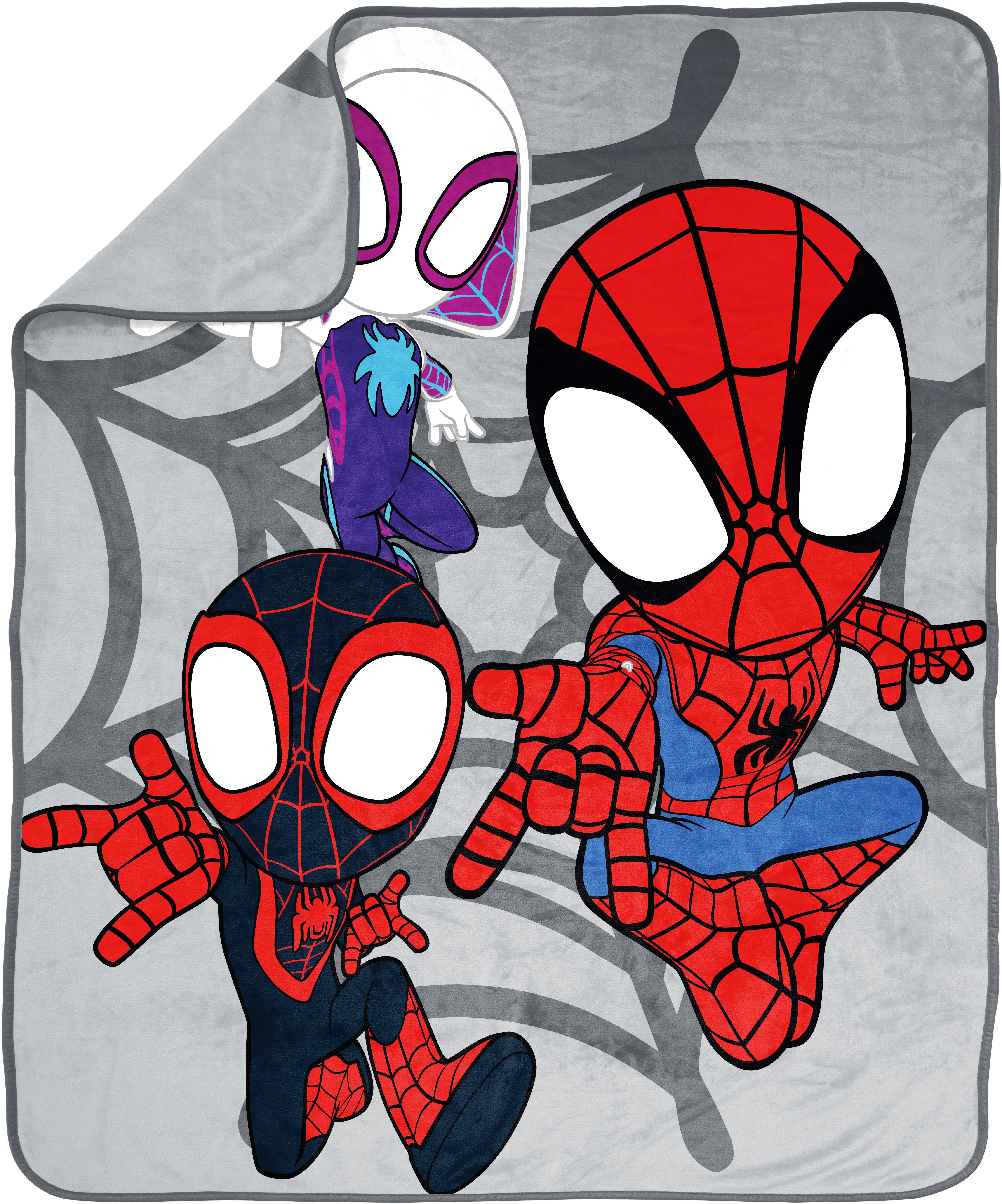 Kinderdecke Marvel Spidey 130 x 150 cm, MARVEL, mit Miles Morales & Ghost ESider Gwen