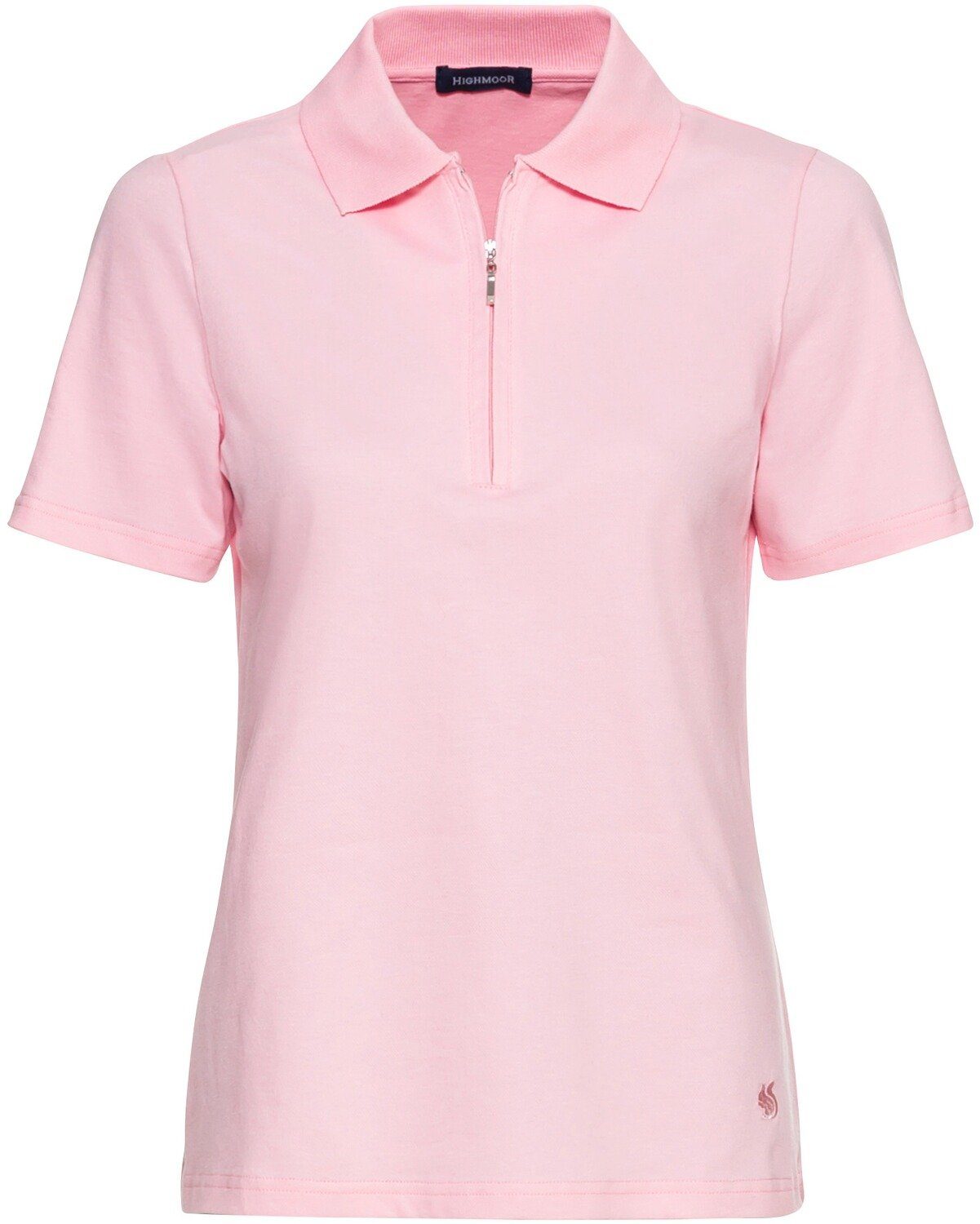 Highmoor Poloshirt Piqué-Poloshirt mit Zipper Rosé