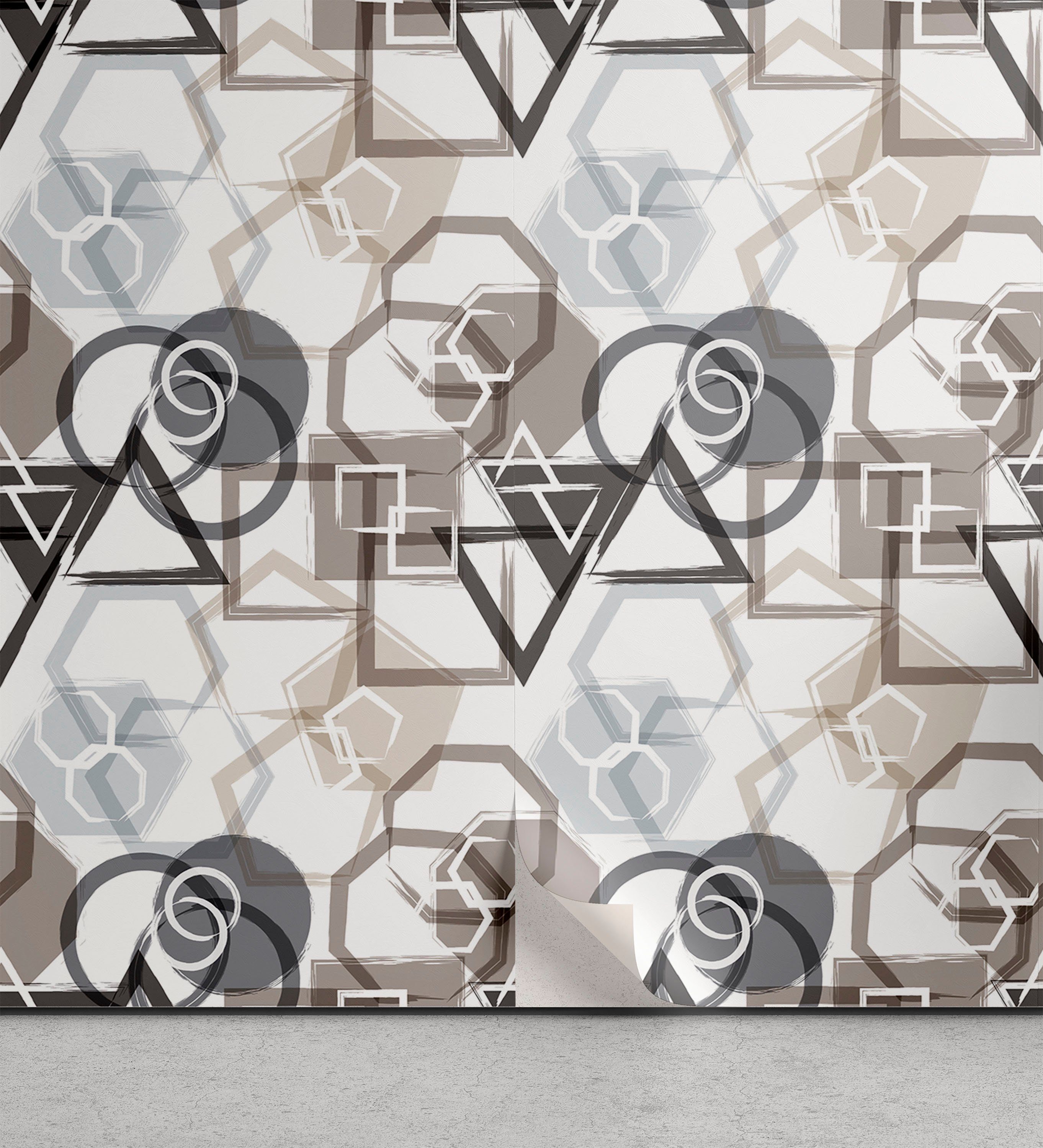 Squares Wohnzimmer Küchenakzent, Vinyltapete Triangles Abakuhaus selbstklebendes Plygons Abstrakt