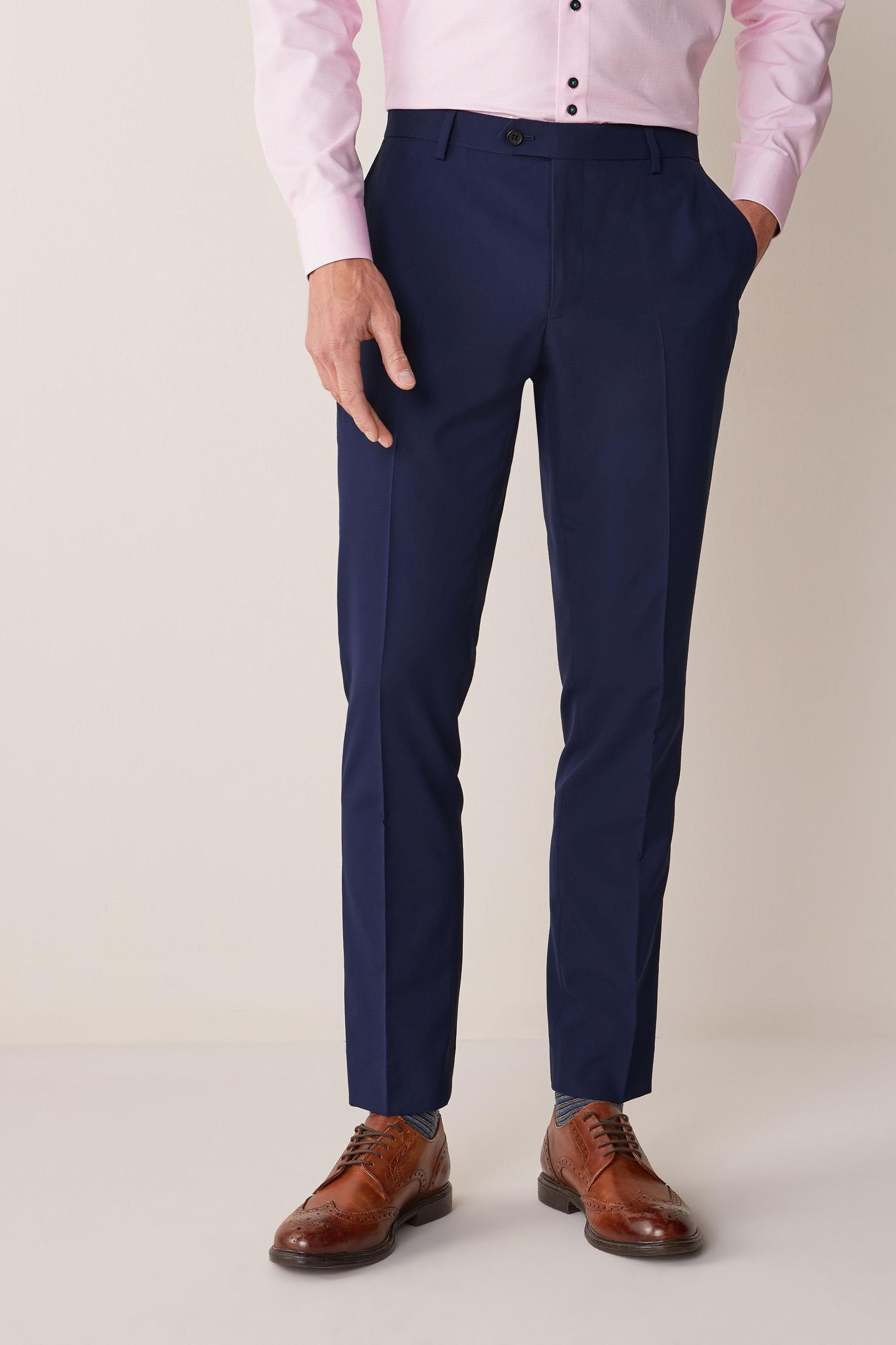 Next Anzughose Hose Blue Bright Anzug: Fit (1-tlg) Slim