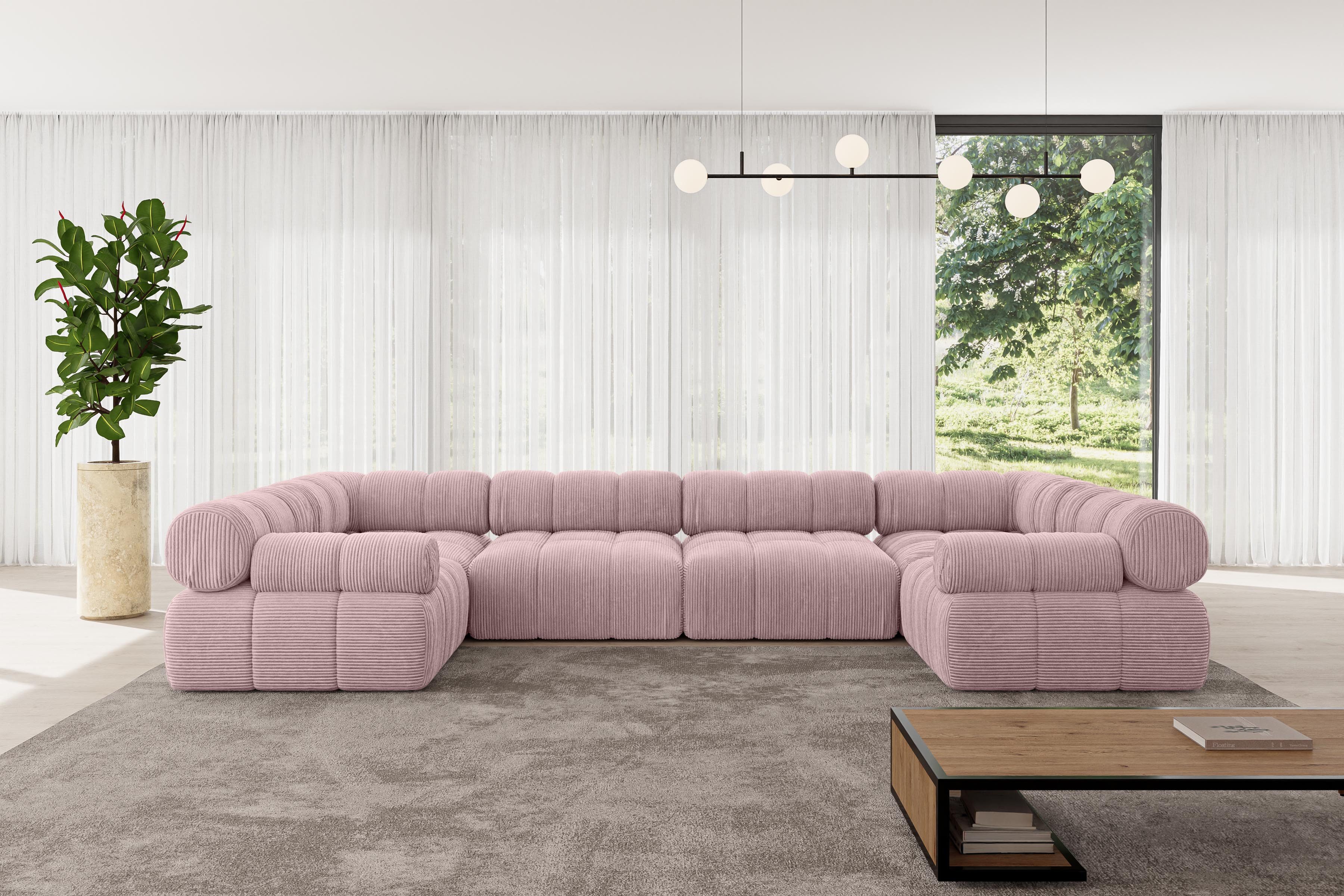 ALTDECOR Wohnlandschaft Birno-U2, Corner Sofa U-Form Vielseitige Sofa Wohnlandschaft Wohnzimmer, Sofa Praktische Bequeme Funktionsecke Couch L-Form Eckcouch