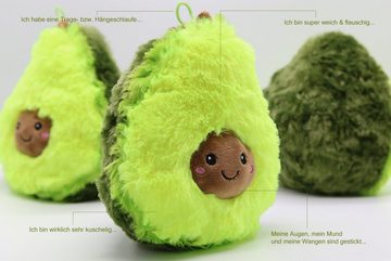 soma Kuscheltier süße Avocado 50 cm Lebensmittel Früchte grün Gesicht (1-St), Super weicher Plüsch Stofftier Kuscheltier für Kinder zum spielen