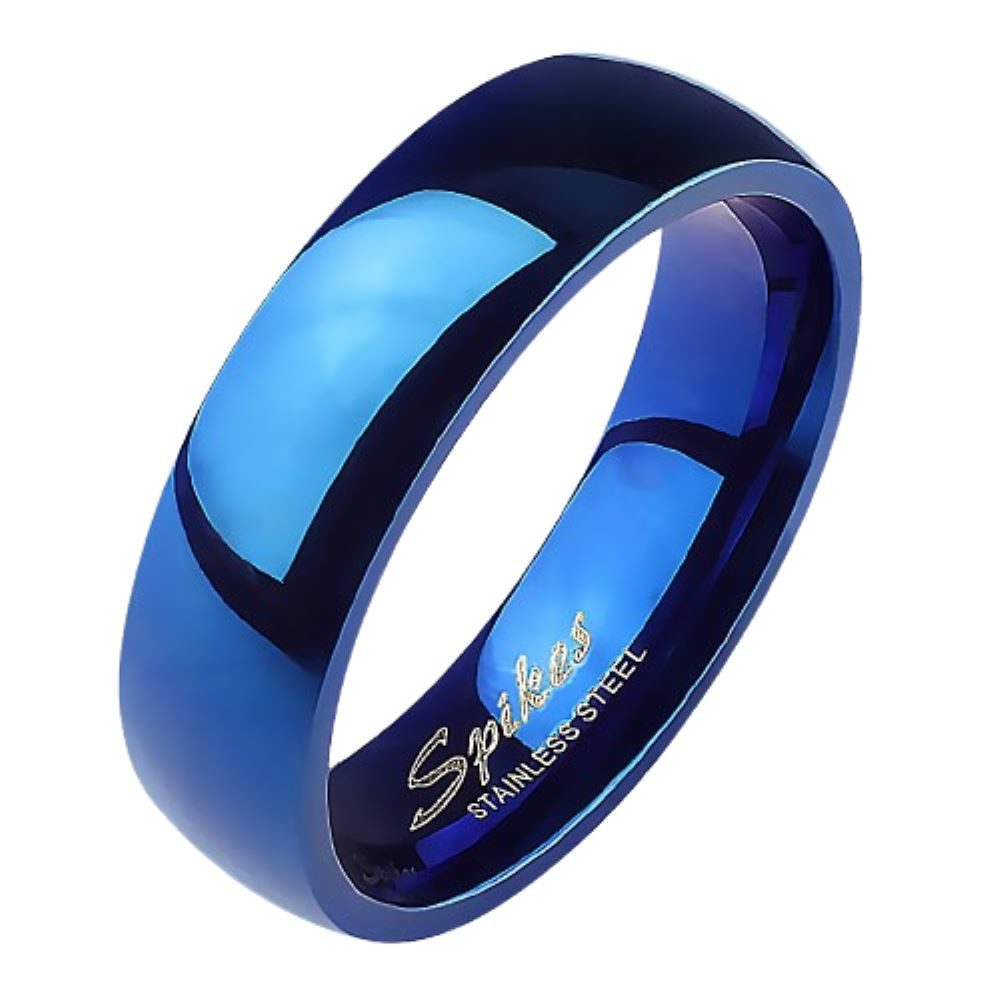 BUNGSA Fingerring 64 (20.4) Blauer Ring Edelstahl klassisch für Damen & Herren 64 (20.4) (Ring, 1-tlg., inkl. Schmuckbeutel aus Organza), Damen Herren