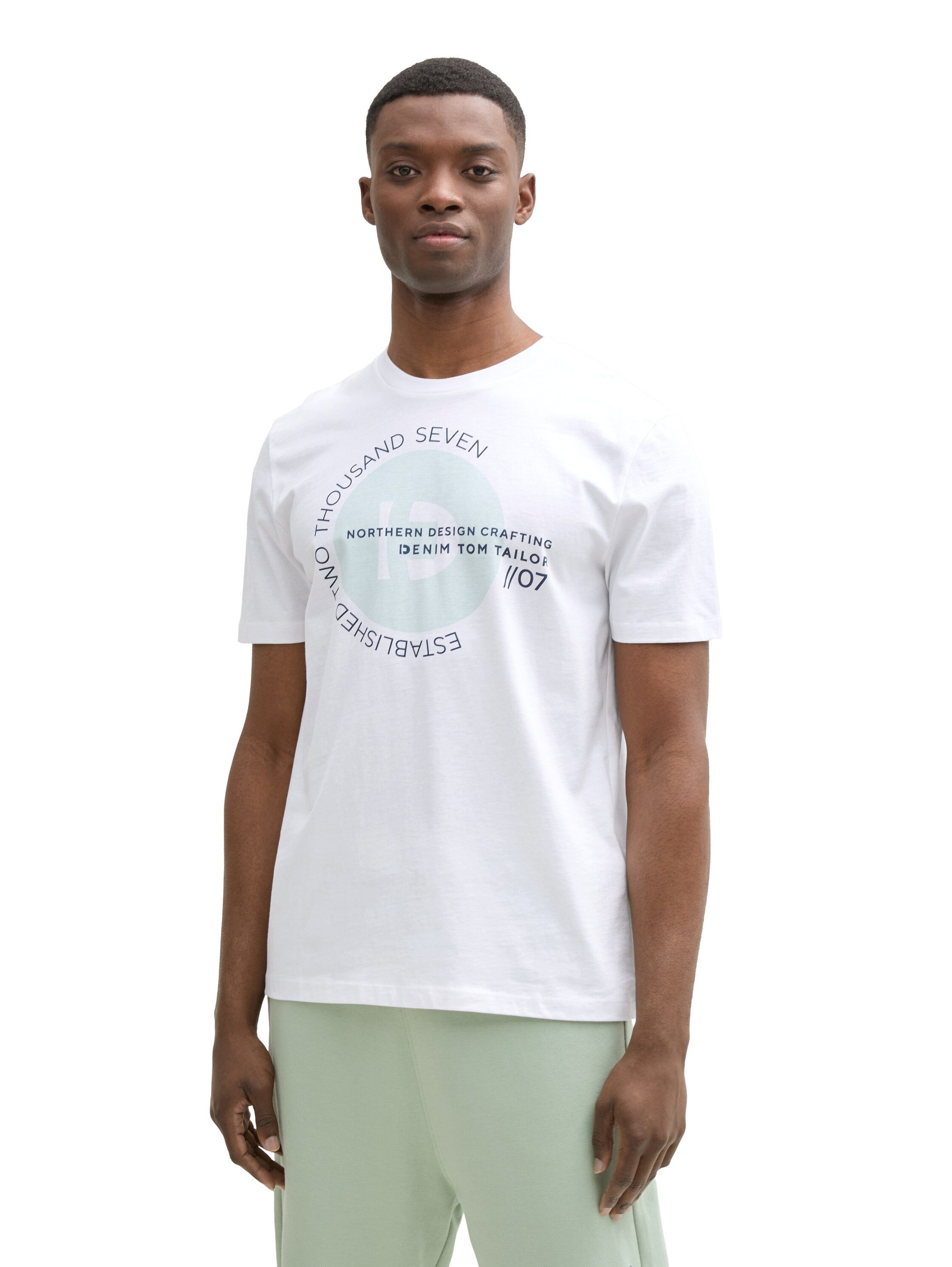 TOM TAILOR Denim T-Shirt mit verschiedenen günstig online kaufen