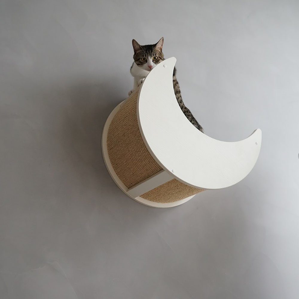 CatS Design Katzen-Wandregal CatS Design "Wandpark" Katzen Wandbett "Mond" F7, hochwertig solider holz Designmöbel-Extreme starke Konstruktion