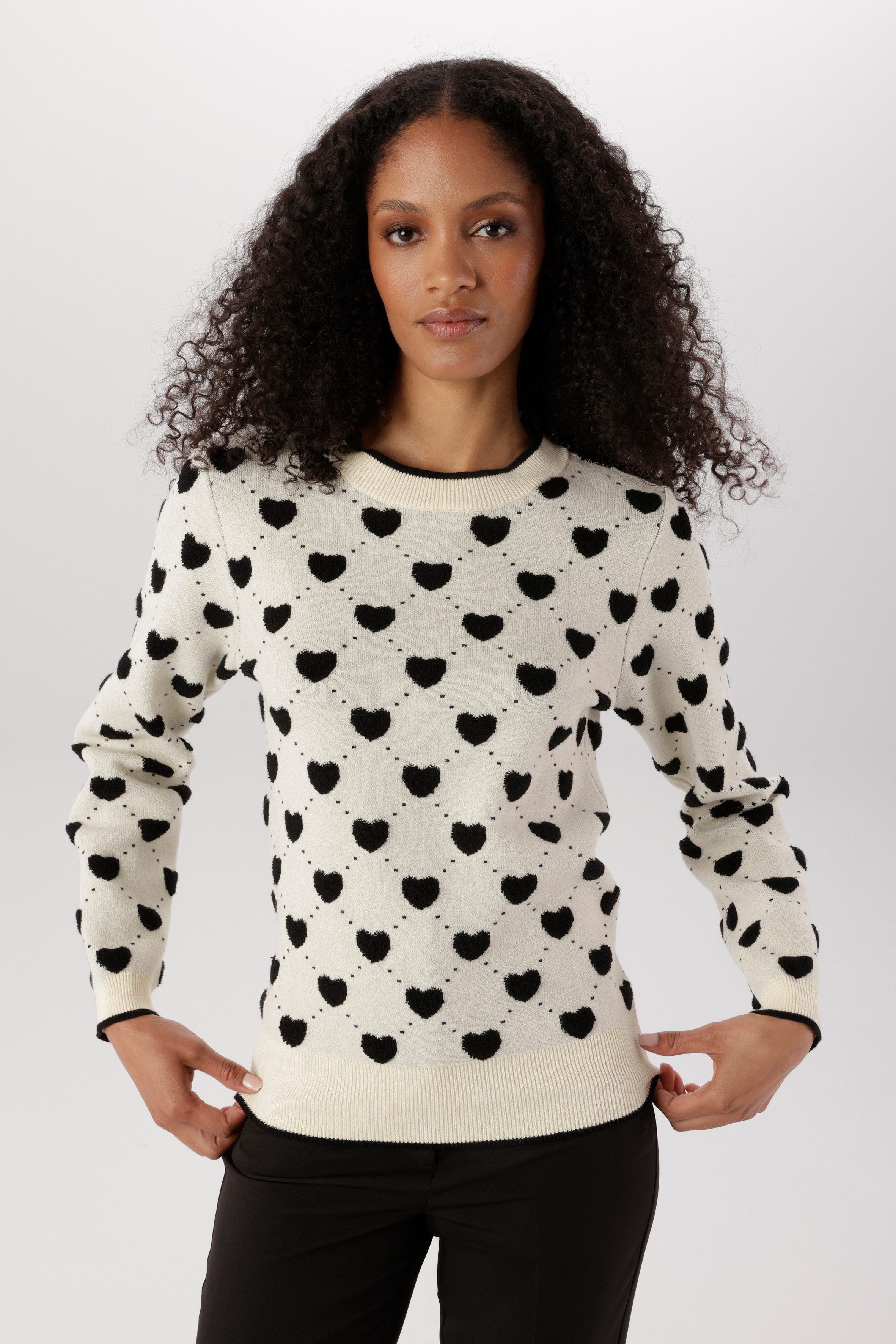 Aniston SELECTED Strickpullover mit eingestrickten Herzen und Punkten - NEUE KOLLEKTION