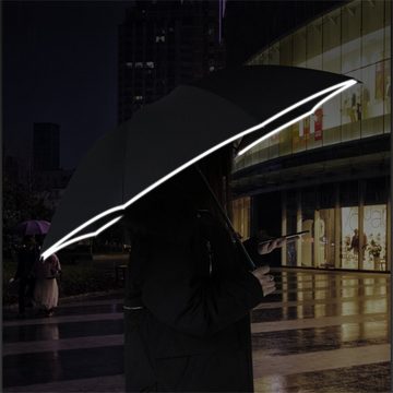 HAMÖWO Taschenregenschirm Taschenschirm mit LED-Licht, Automatikschirm, Sonnenschirm