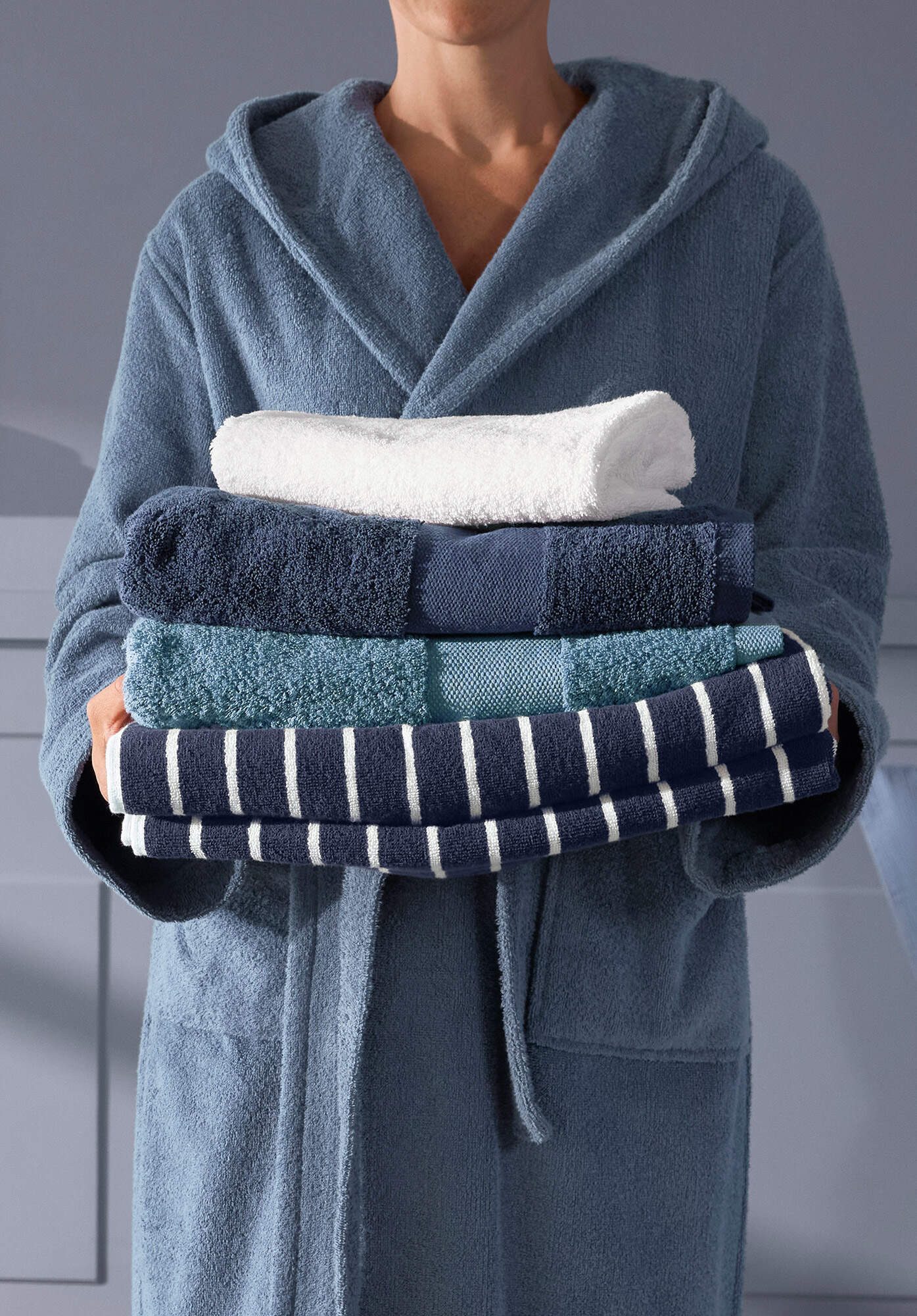 Hessnatur Handtuch Streifen aus reiner Bio-Baumwolle, Frottee (1-St)