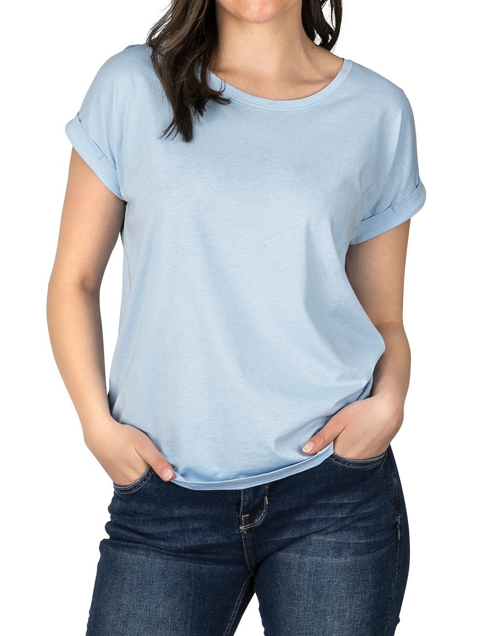 DENIMFY T-Shirt Damen Top DFSophie Regular Fit (1-tlg) kurzarm Sommershirt günstig online kaufen