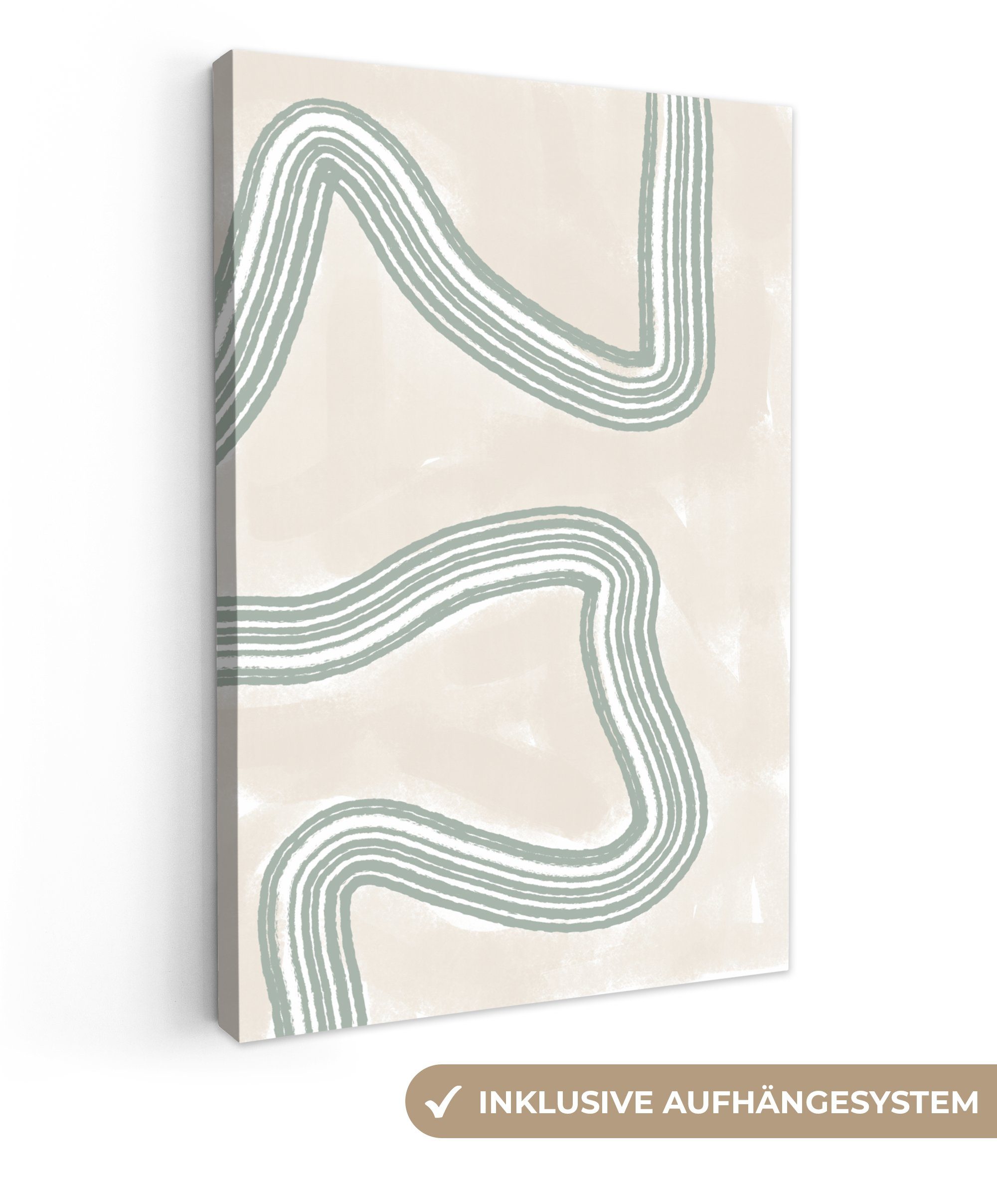 OneMillionCanvasses® Leinwandbild Linien - Grün - günstig online kaufen