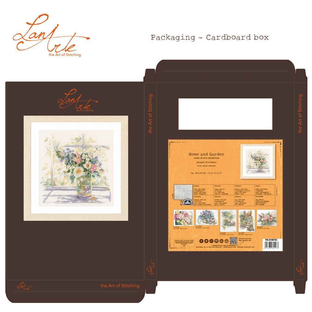 Lanarte Kreativset Lanarte Zählmusterpackung Blumen in zartem Licht, Kreuzstichpackung, (Set, embroidery Kit), Made in Europe
