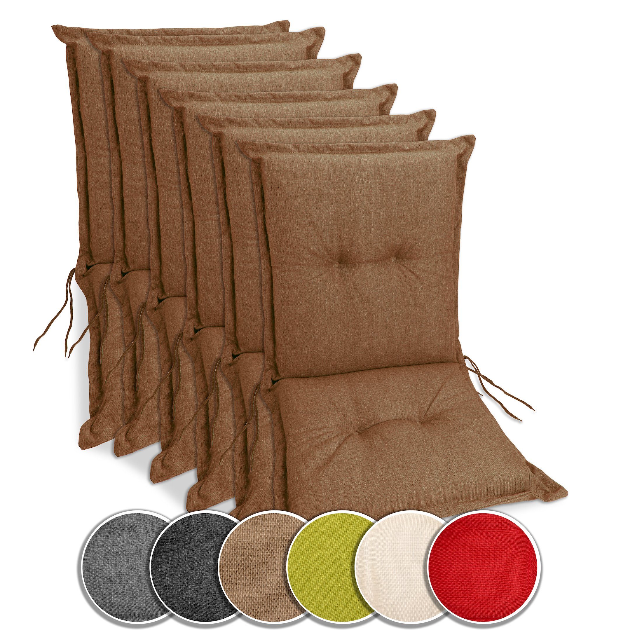 sunnypillow Liegenauflage 6 Stück Gartenstuhlauflagen 100 günstig online kaufen