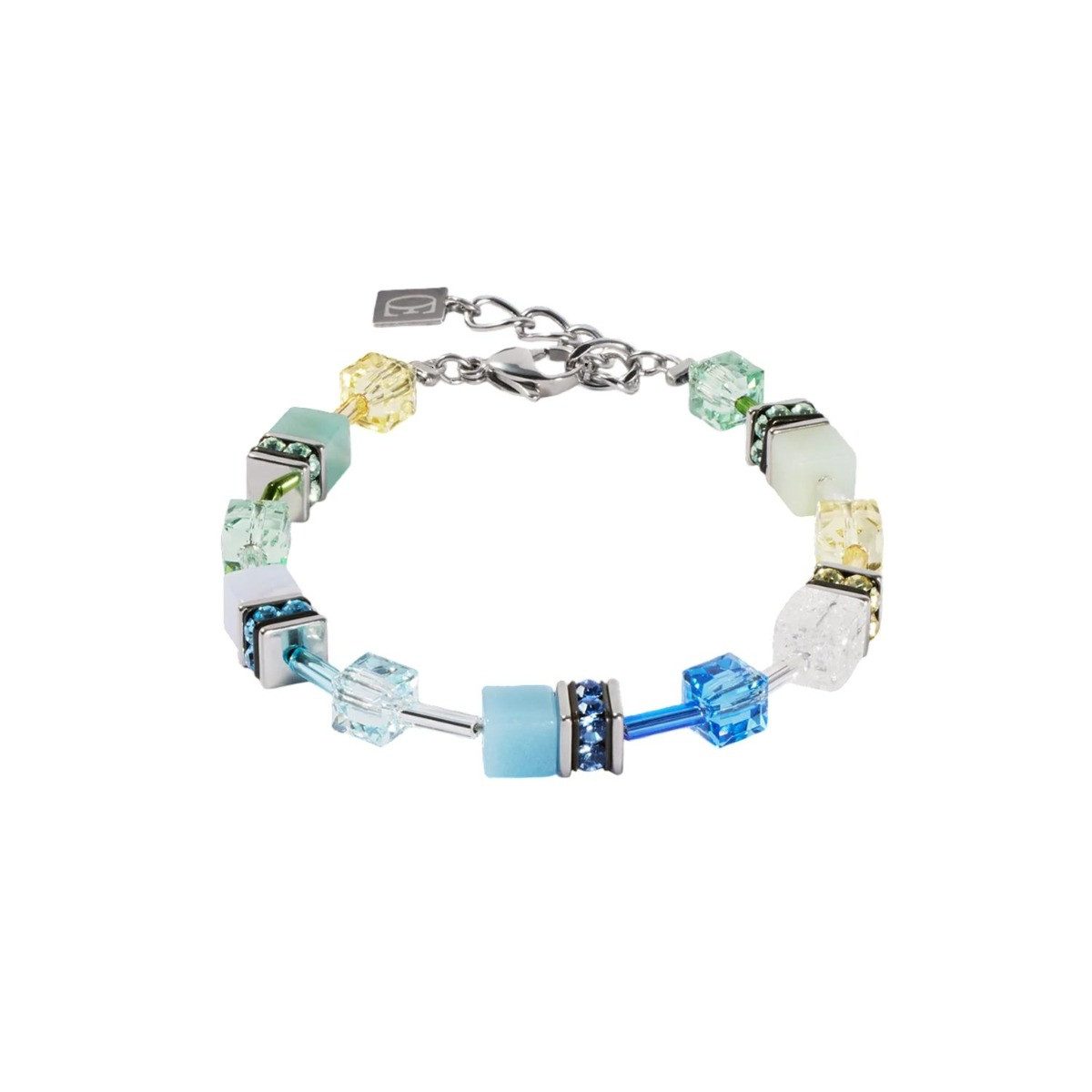 COEUR DE LION Armband Coeur de Lion Armband GeoCube® Iconic Aqua Grün Silberton 4905/30-20