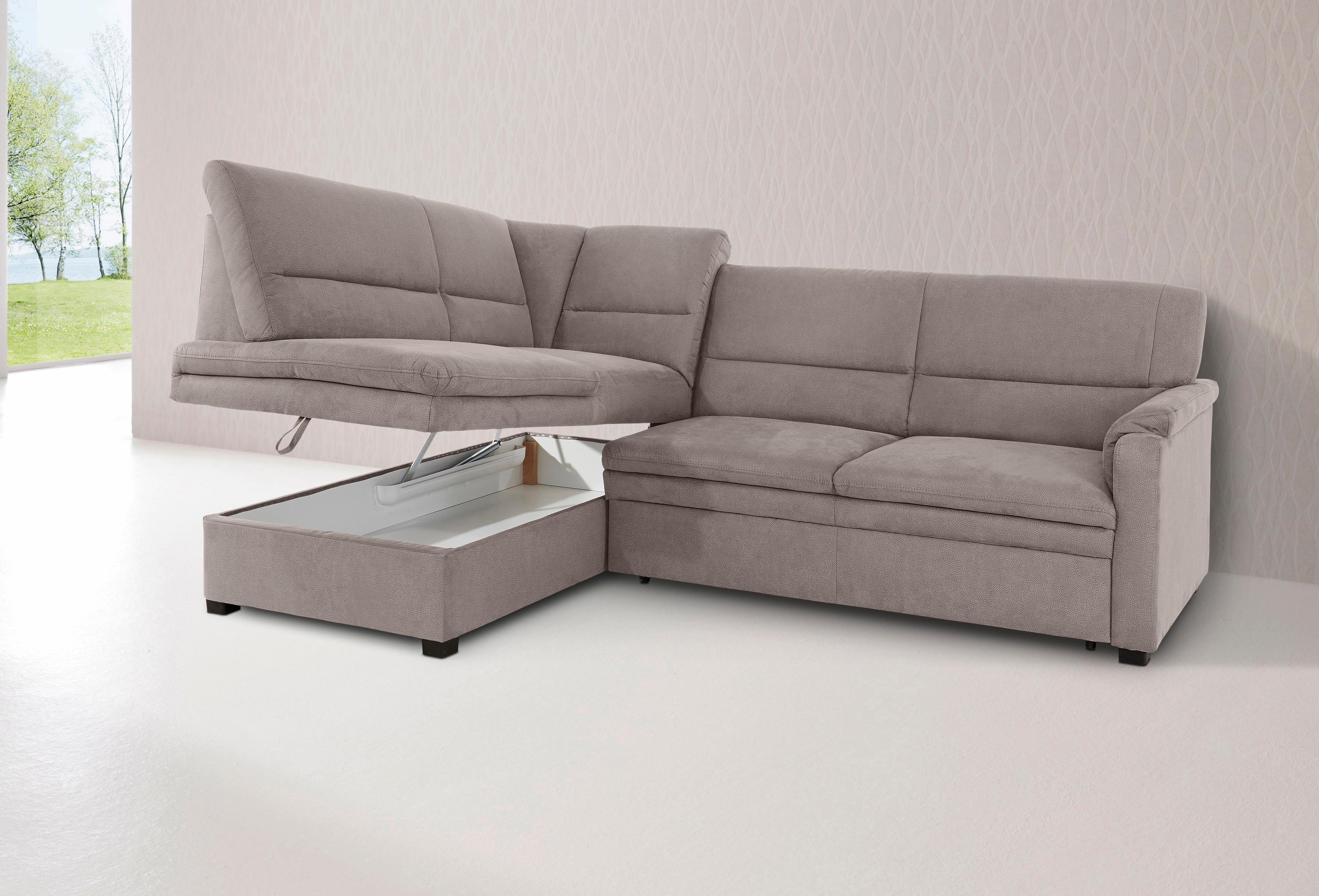 sit&more Ecksofa "Pisa L-Form", mit Federkern, wahlweise mit Bettfunktion günstig online kaufen