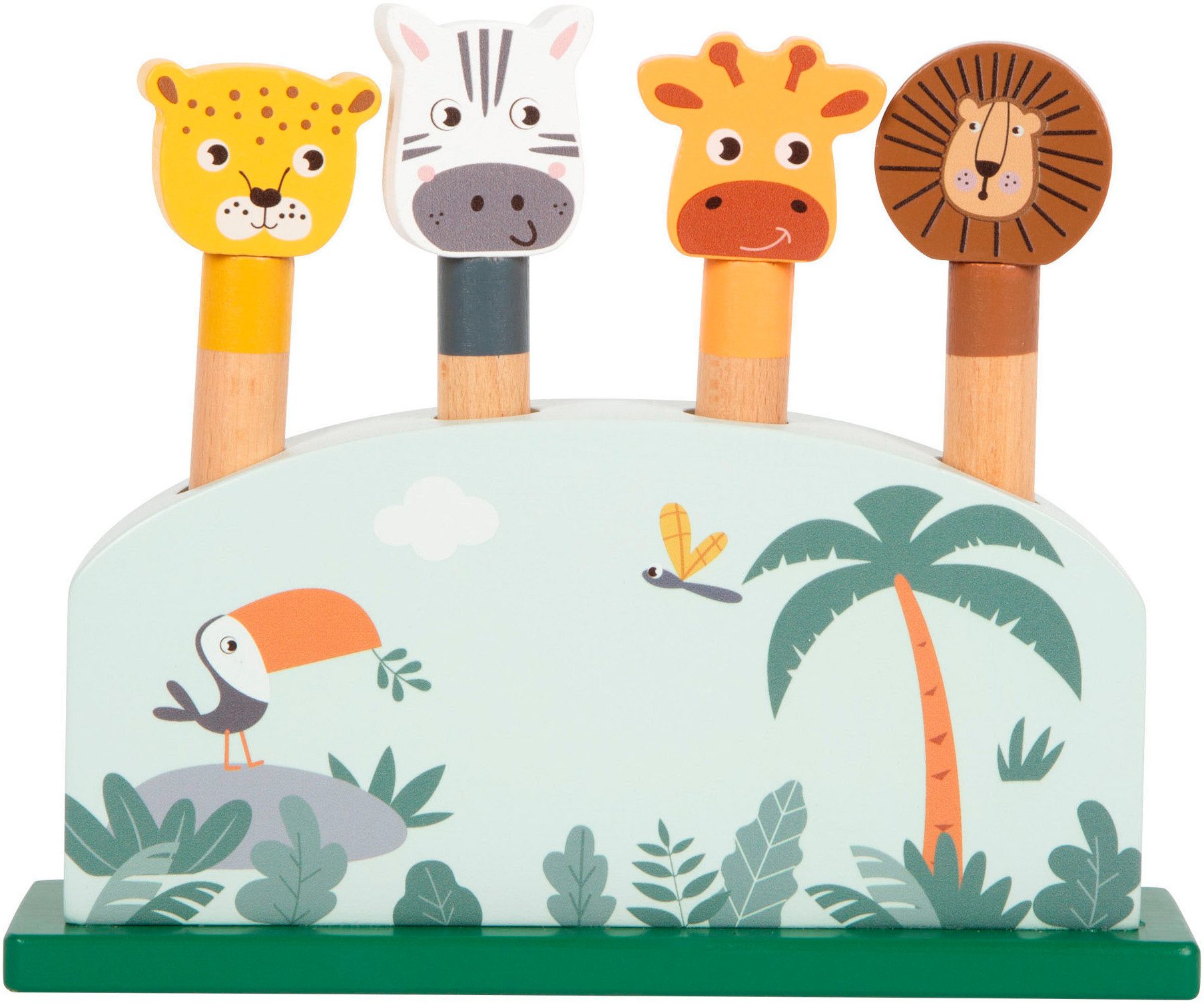 Small Foot Steckspielzeug Steckspiel Safari hüpfende Tiere