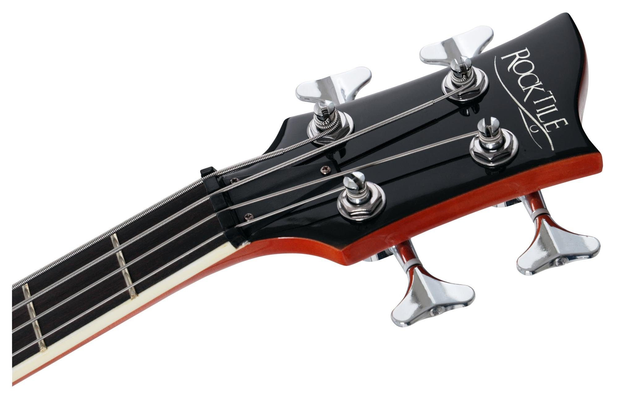 Rocktile E-Bass VB “Sir Paul” Vintage Beatbass, Violinbass-Design, inkl. Tasche & Gitarrenkabel, Bassgitarre - Hollowbody - 2 Humbucker – Bild 4 von 5