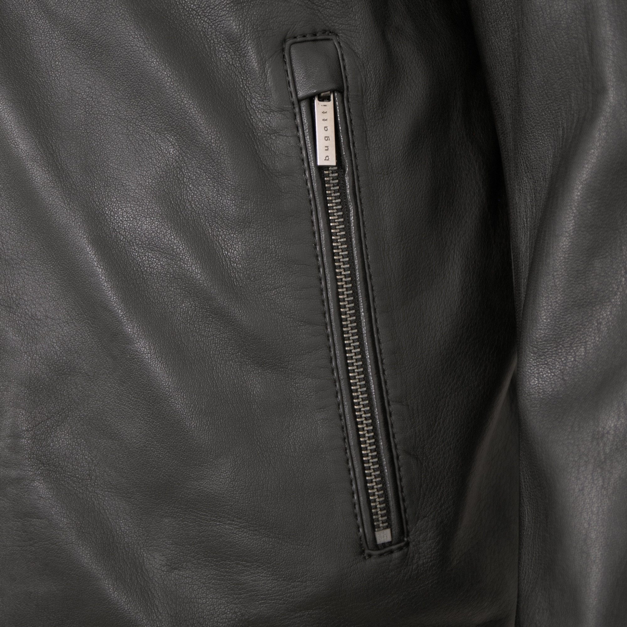 bugatti Lederjacke BUG HW25-No 5 Bugatti - Herren Lederjacke Weste Fellkragen Lammnappa schwarz