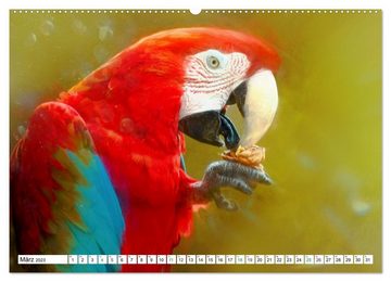 CALVENDO Wandkalender Papageien und Sittiche - Kunstbilder (Premium, hochwertiger DIN A2 Wandkalender 2023, Kunstdruck in Hochglanz)