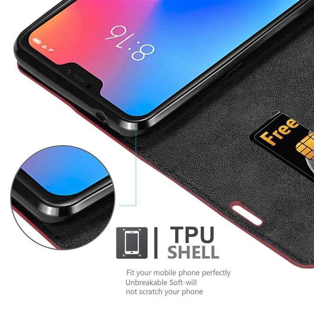Cadorabo Handyhülle für Xiaomi Mi A2 LITE / RedMi 6 PRO Hülle Xiaomi Mi A2 LITE / RedMi 6 PRO, Hülle Schutzhülle mit Standfunktion, Magnetverschluss und Kartenfach