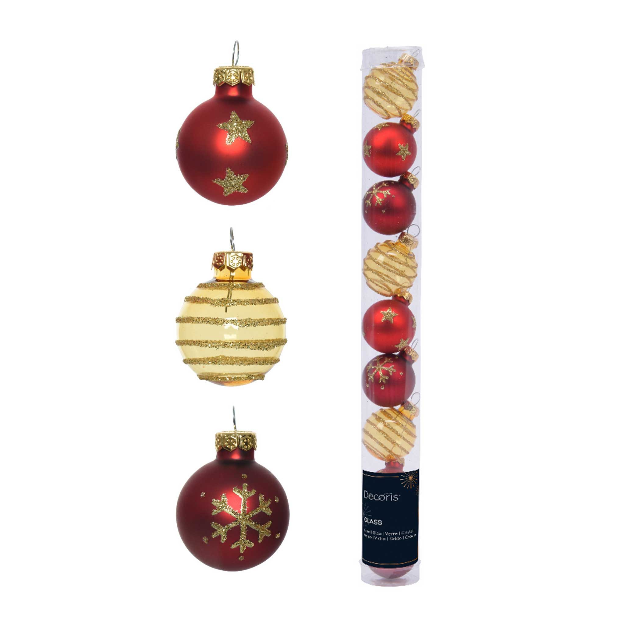 Decoris season decorations Christbaumschmuck, Weihnachtskugeln Glas mit Mot günstig online kaufen