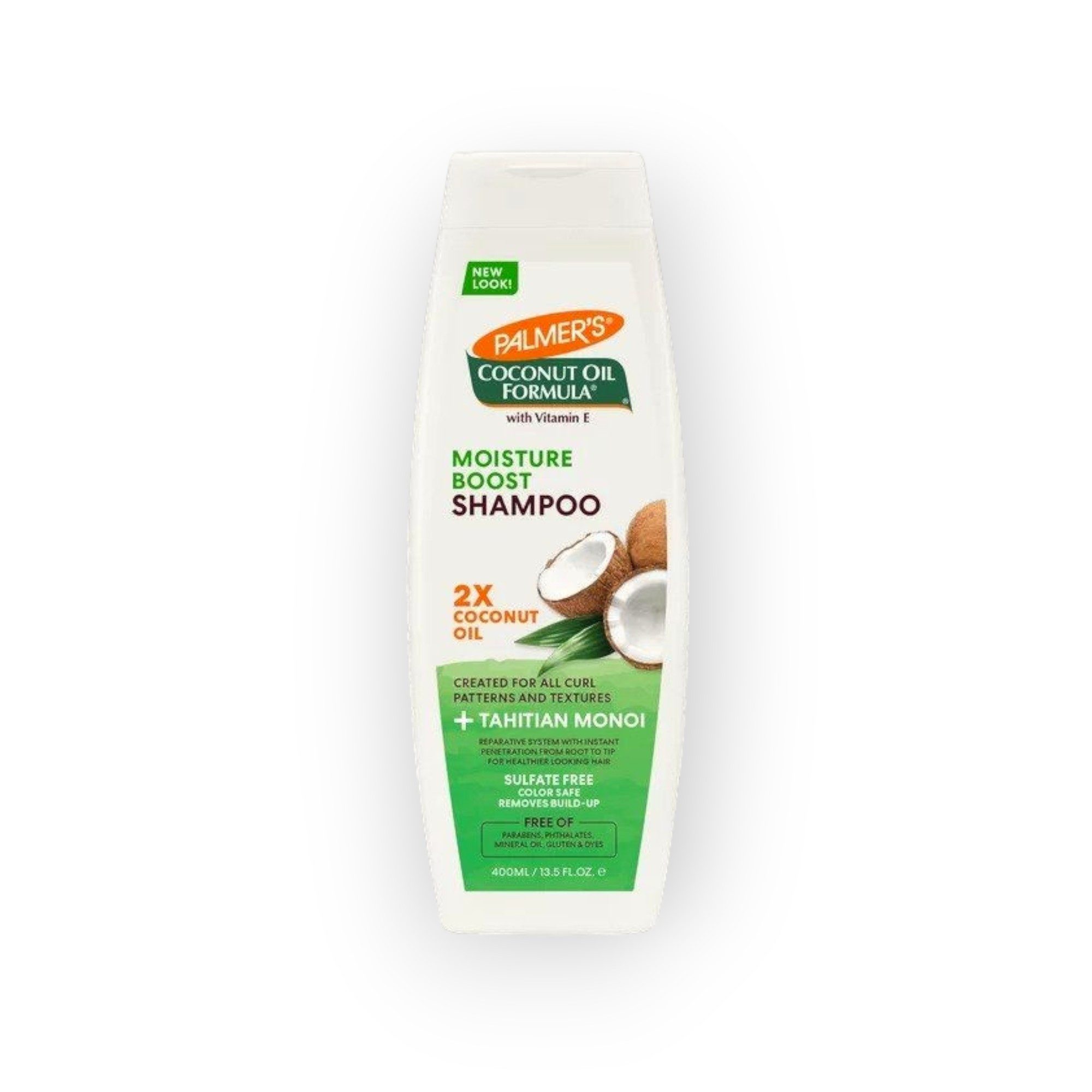 PALMERS Festes Haarshampoo Palmer's COF Moisture Boost Shampoo 400ml Feuchtigkeit Haarpflege, Kokosöl Pflege, spendet Feuchtigkeit, reduziert Frizz, Glanz