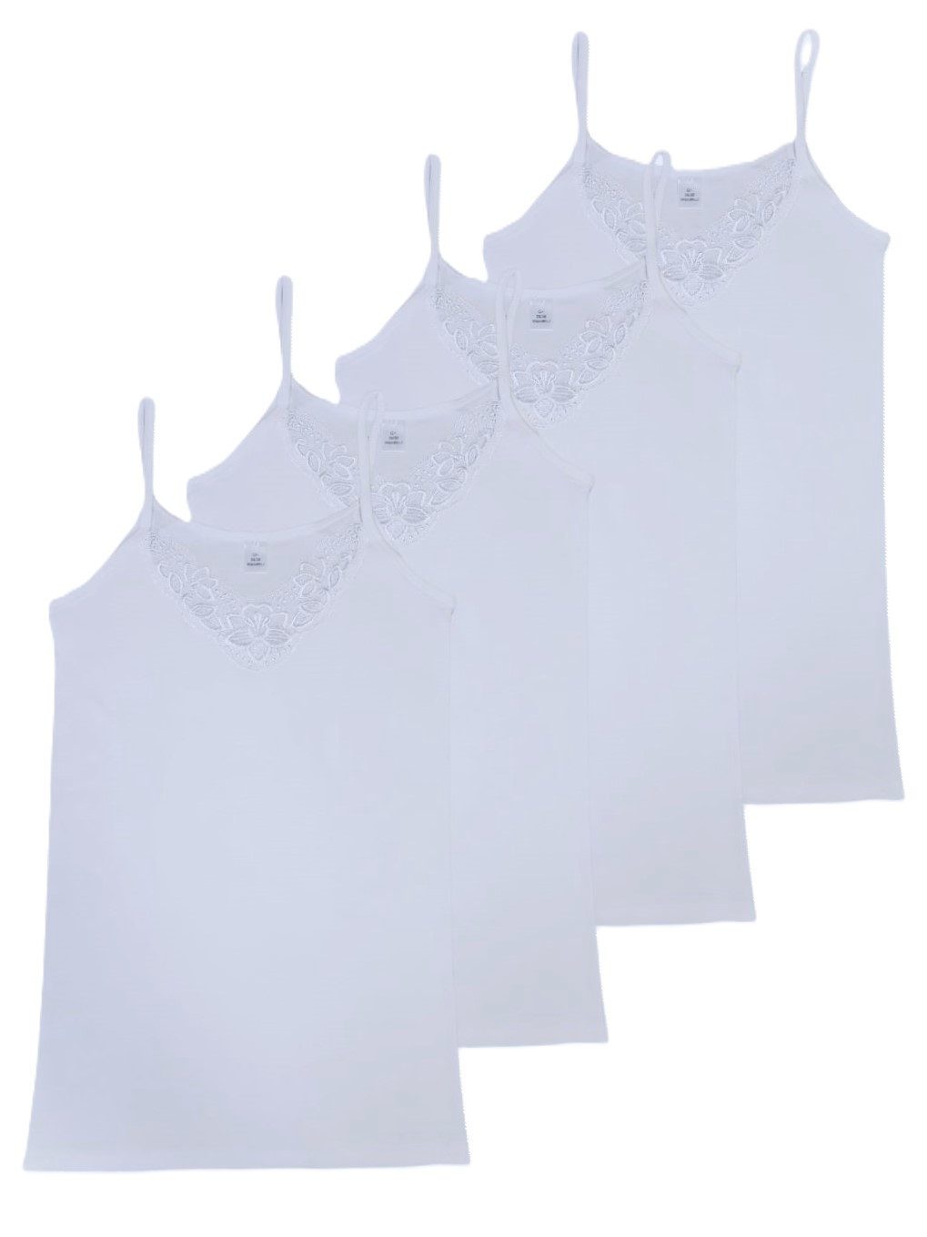 Toker Collection® Achselhemd Damen Unterhemd mit Spaghettiträgern 4 Stück 1 günstig online kaufen