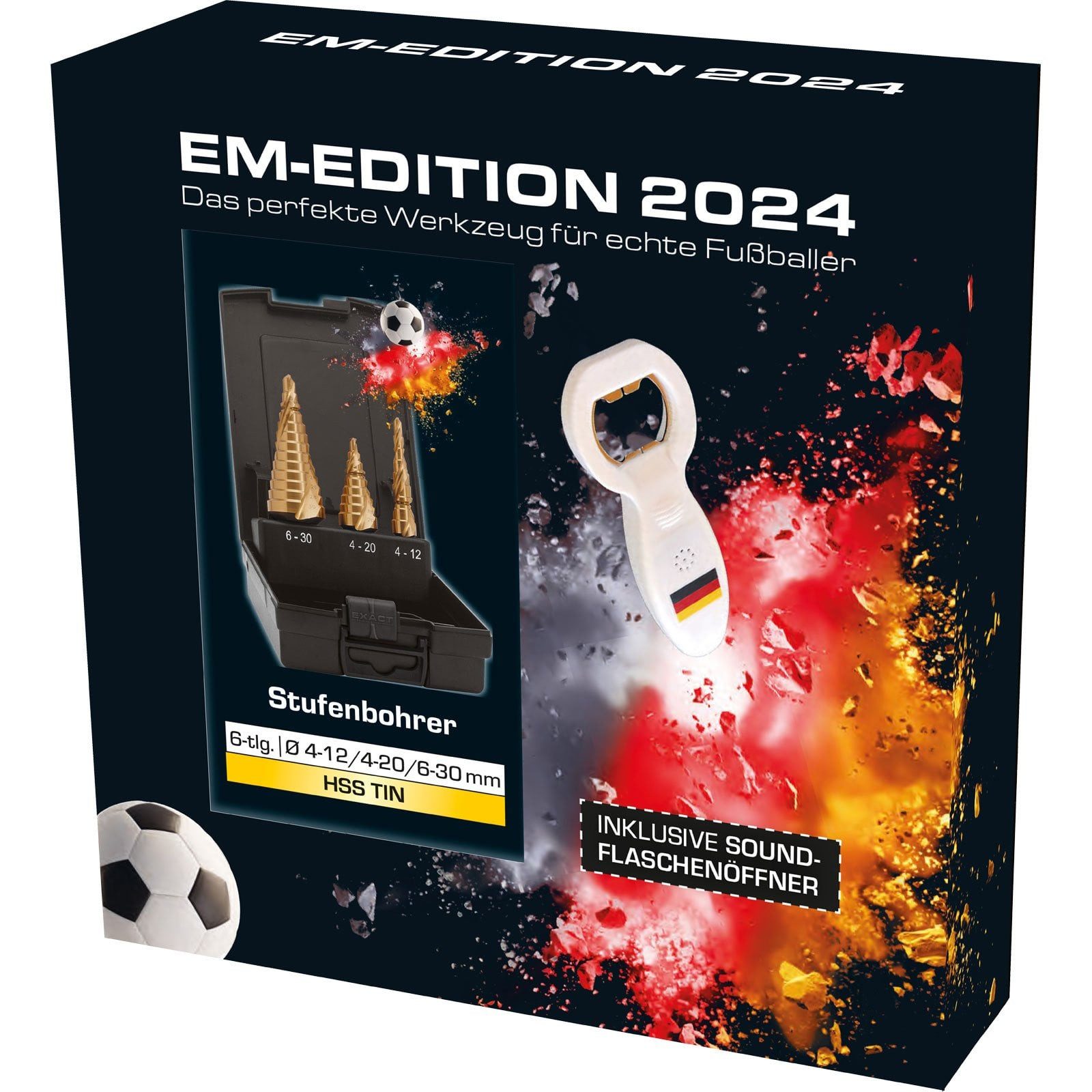 Exact Stufenbohrer EXACT Stufenbohrer-Set "EURO2024" Ø4-12/4-20/6-30mm, Spiralnute, HSS-T