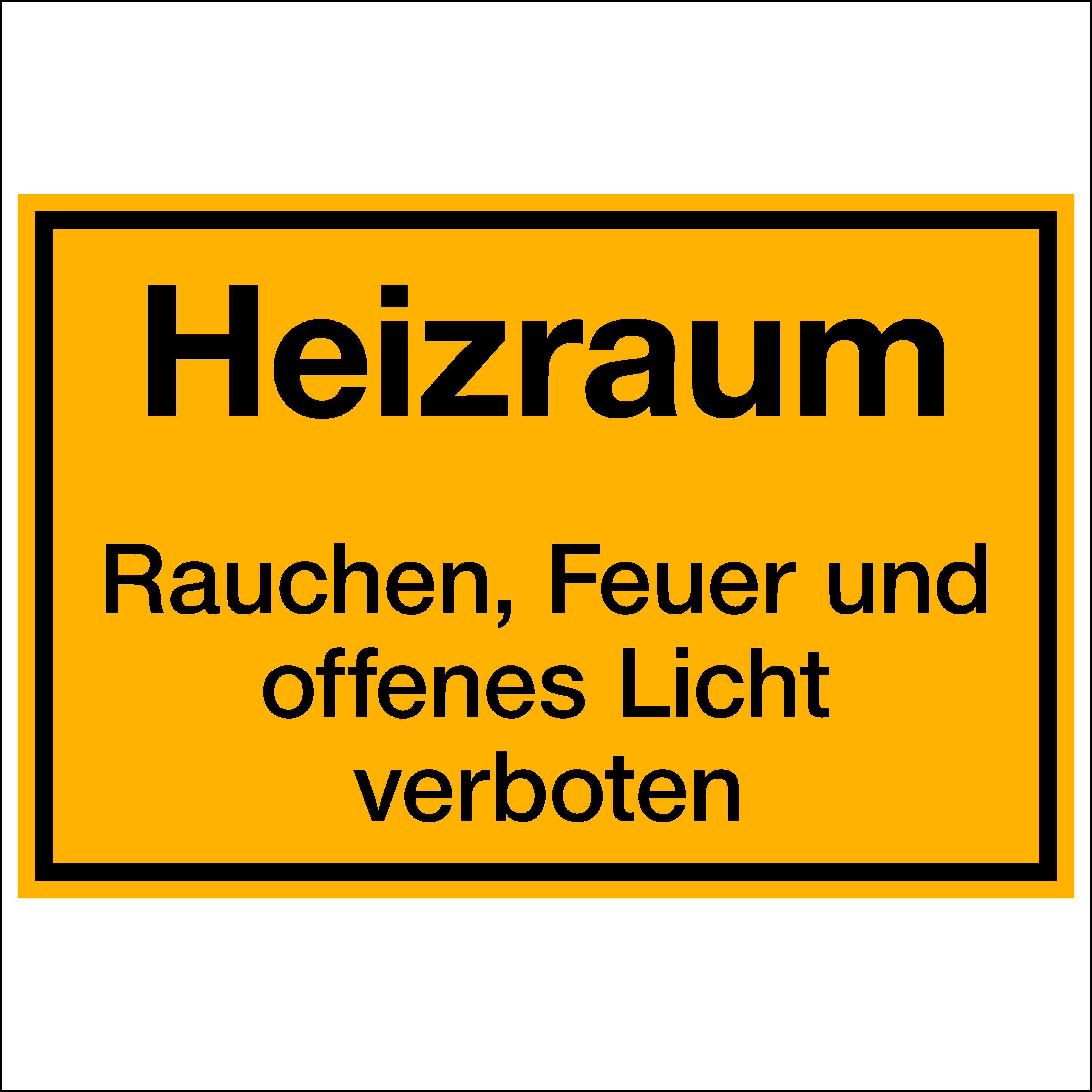 Wichelhaus Hinweisschild Heizraum Schild, selbstklebend !!!! 20x30 cm - extra stabil!!